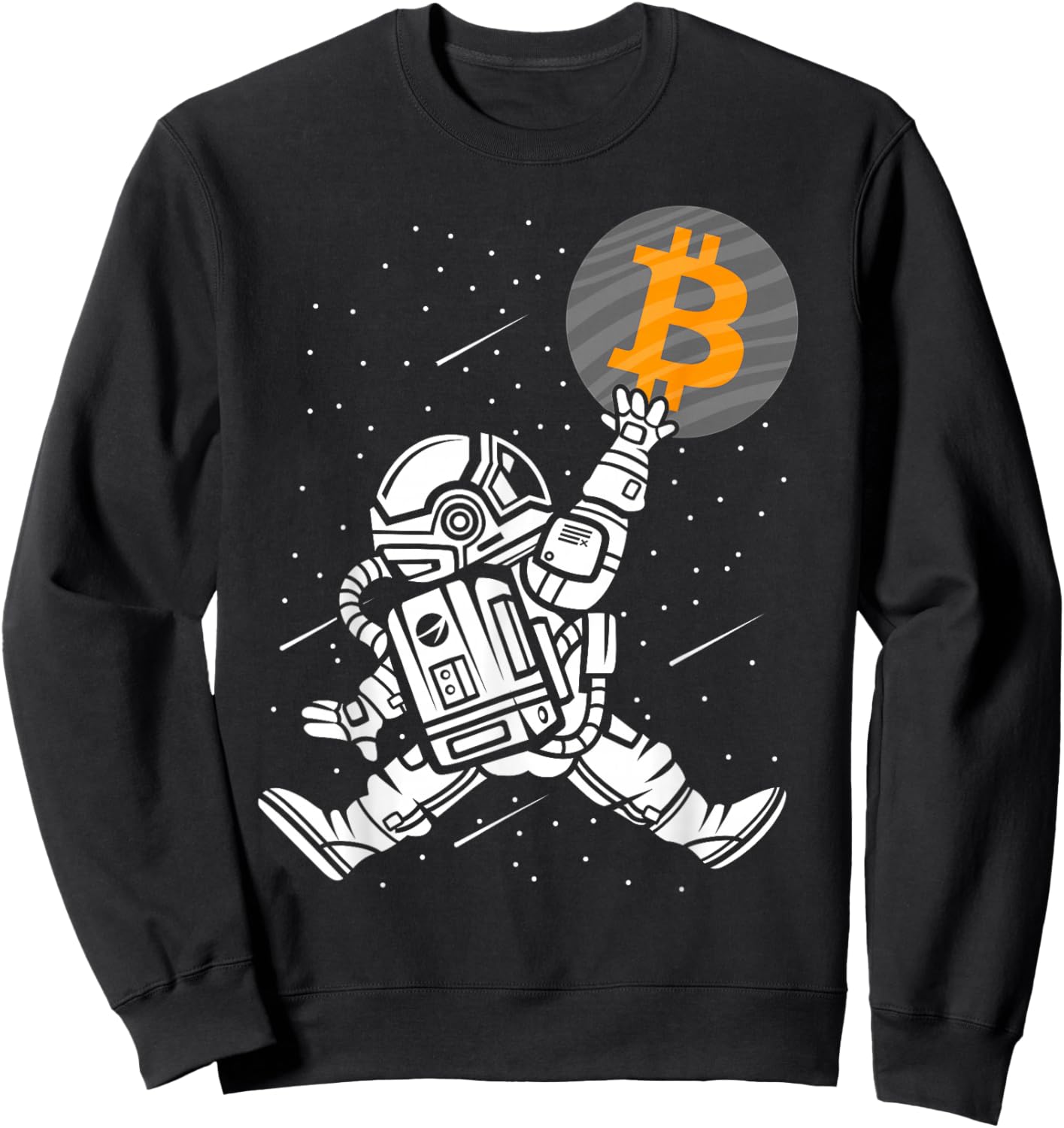 Crypto Bitcoin Shirt Funny HODL BTC Astronaut Crypto Trader Sweatshirt - Sweatshirt | Black