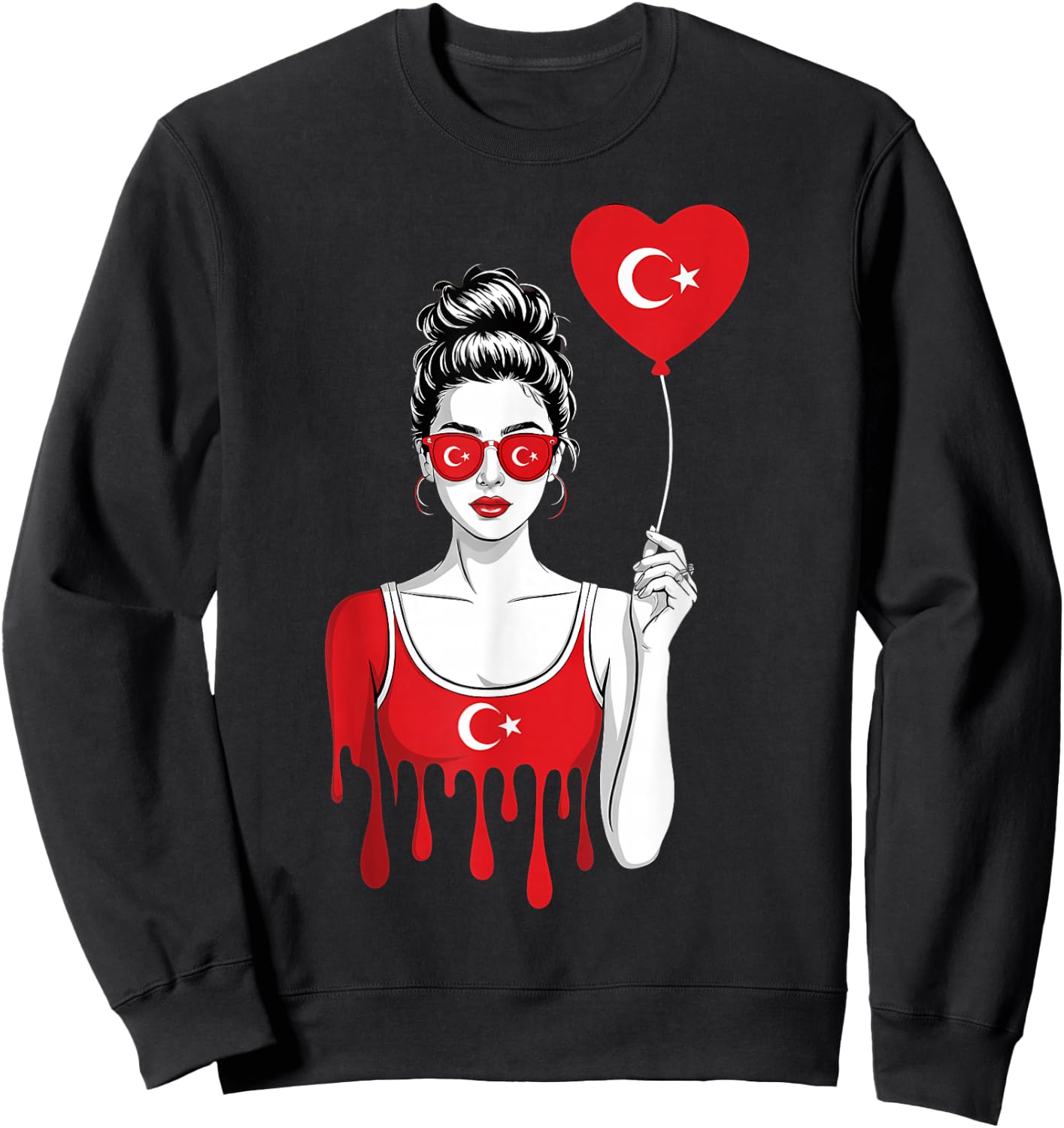 Turkey Flag Turkish Roots Sweatshirt - Sweatshirt | Black