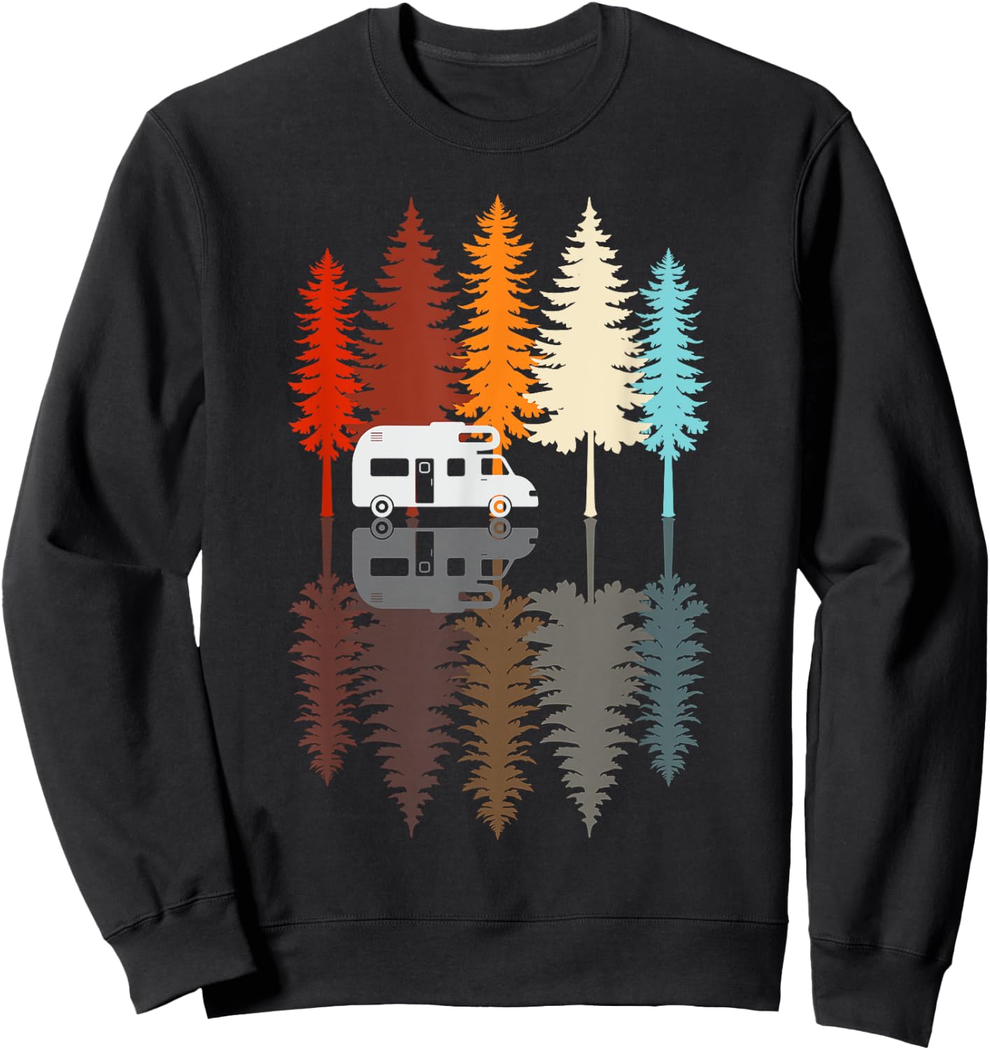Retro Vintage Camping Adventure Nature Outdoor , black Sweatshirt - Sweatshirt | Black