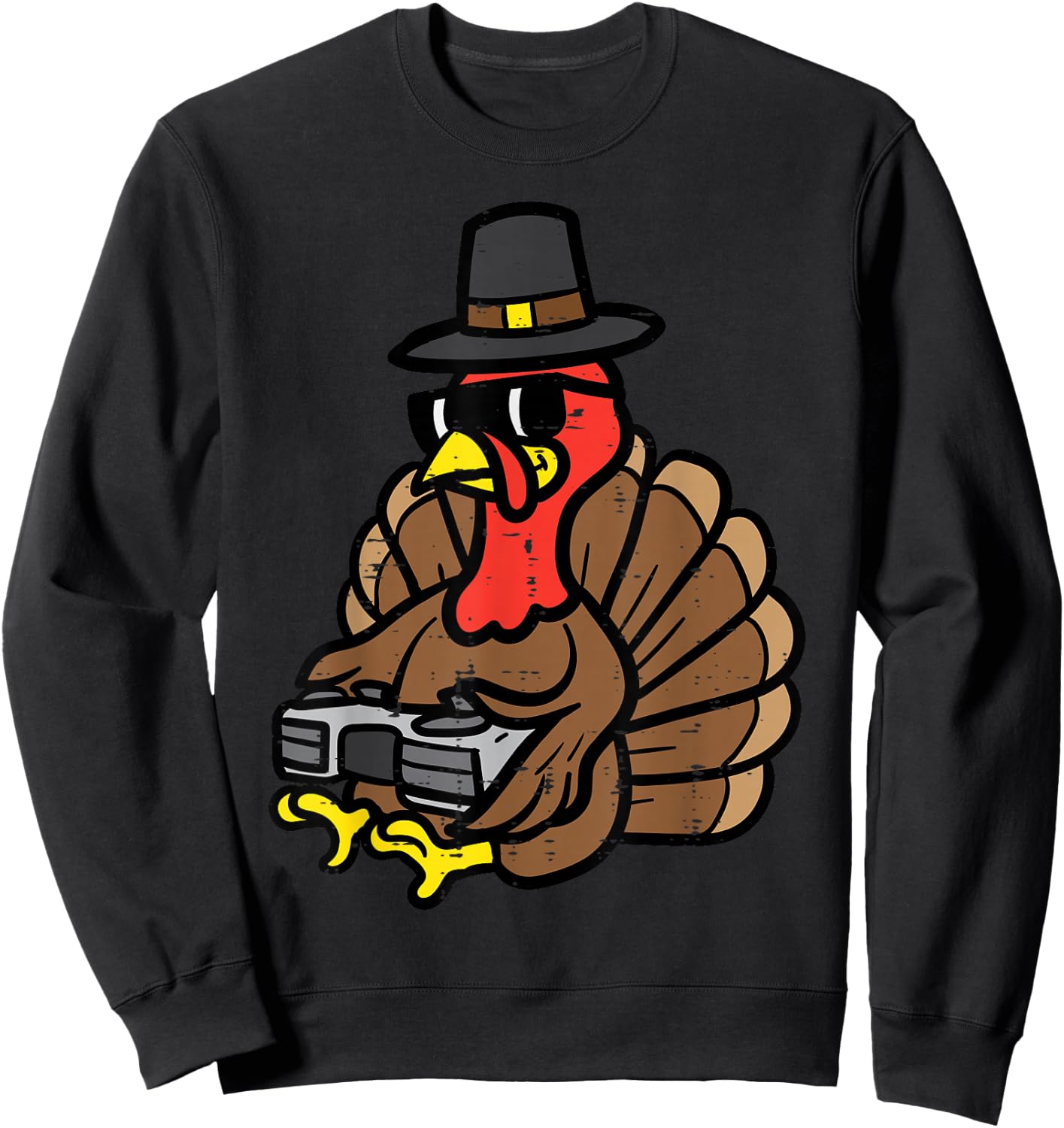 Thanksgiving Gamer Turkey Day Fall Gaming Men Boys Kids Teen Sweatshirt - Sweatshirt | Black