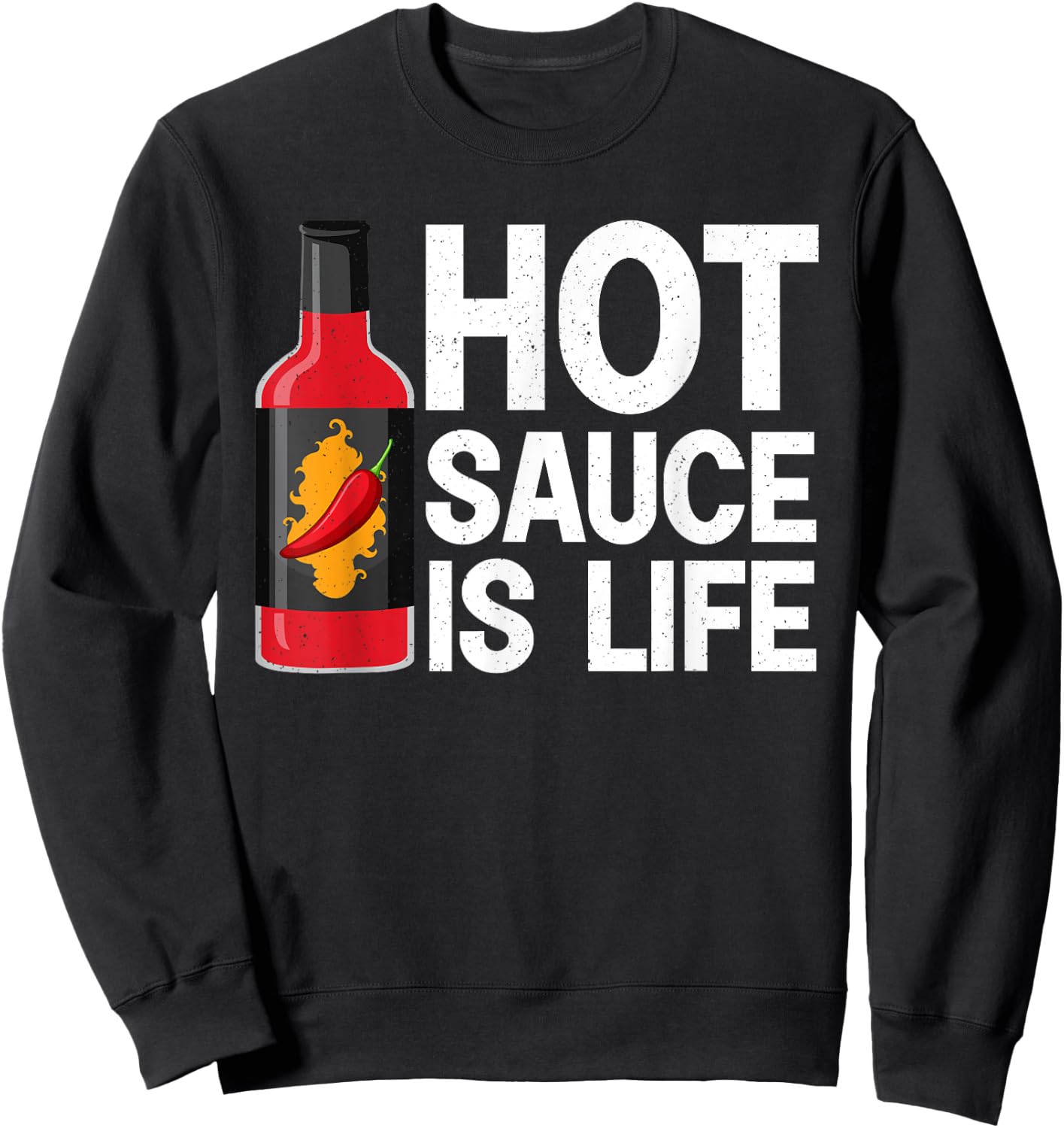 Cool Hot Sauce Art Women Kids Spicy Hot Sauce Lover Sweatshirt - Sweatshirt | Black