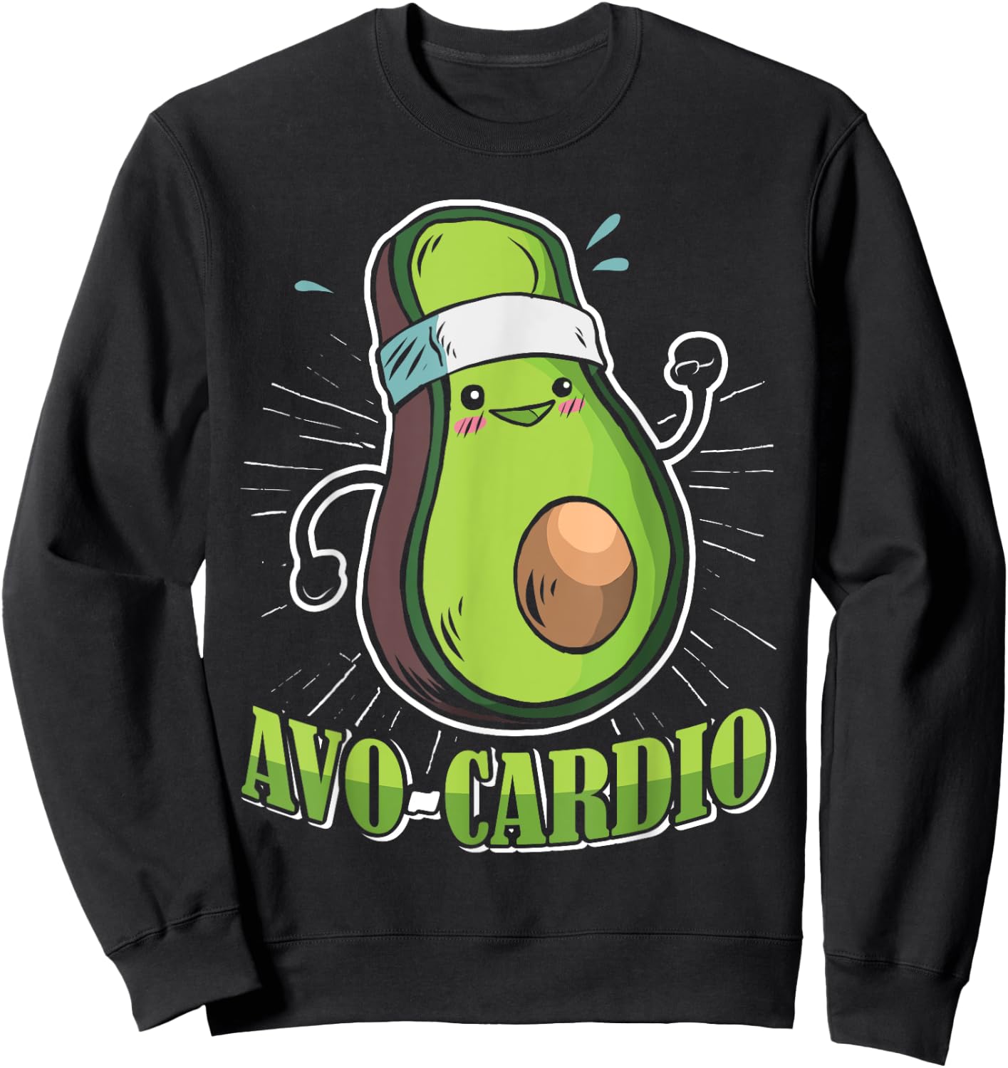 Läufer AVO CARDIO Marathon Laufen Lustiges Lauf Sweatshirt - Sweatshirt | Black