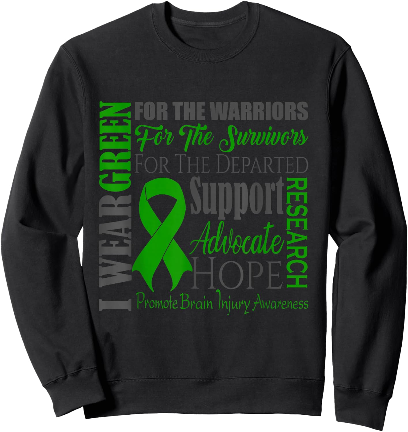 TBI Traumatic Brain Injury Awareness Sweatshirt - Sweatshirt | Black