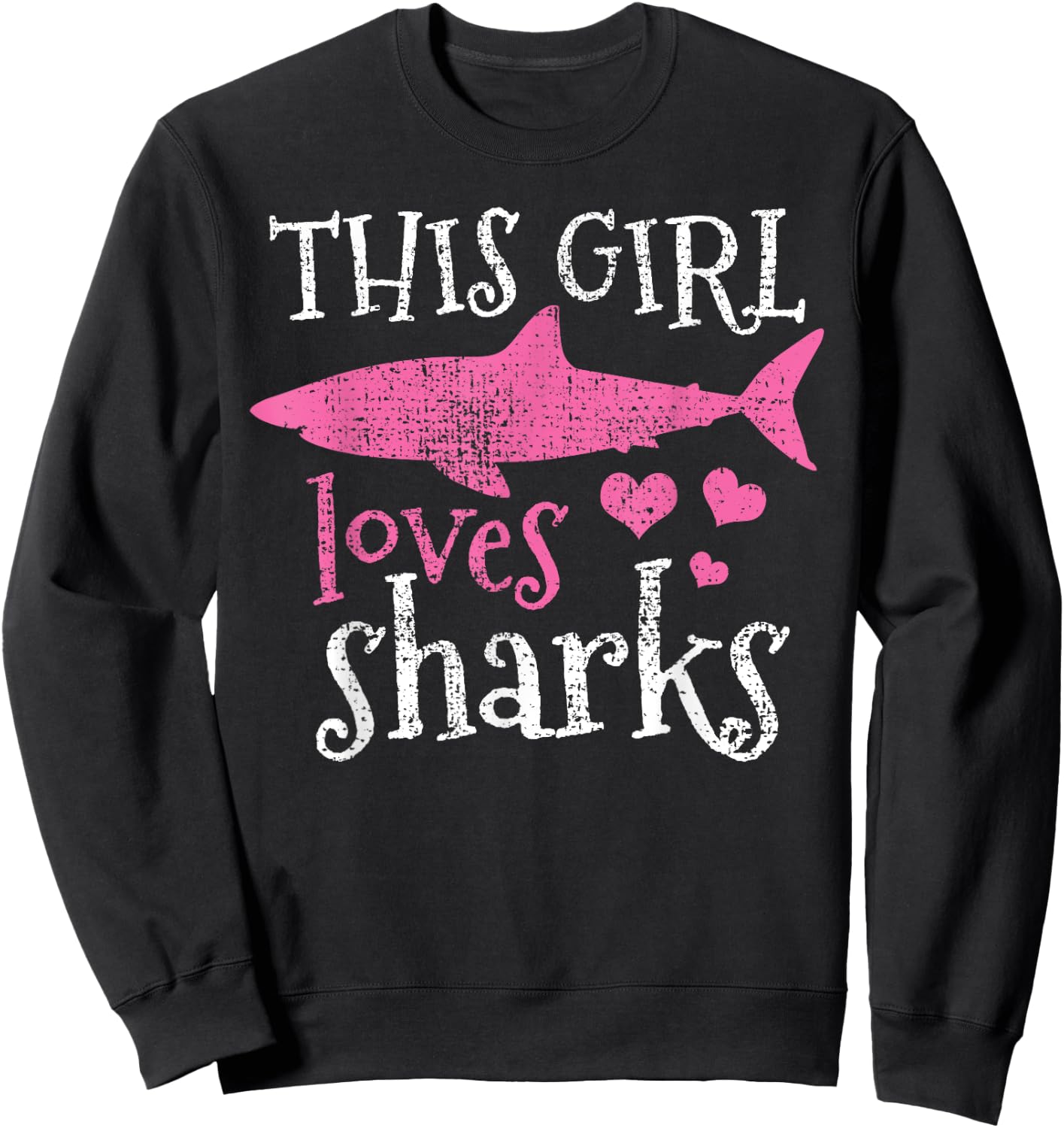Shark Lover Marine Biologist Animal Vintage Gift Sweatshirt - Sweatshirt | Black