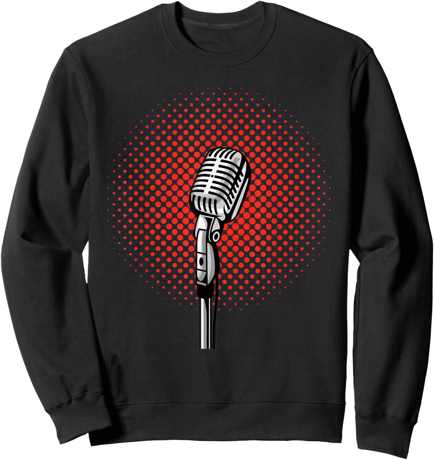 Retro Vintage Mic Music Rock Musician Jazz Songwriter Gift Sweatshirt - Sweatshirt | Black
