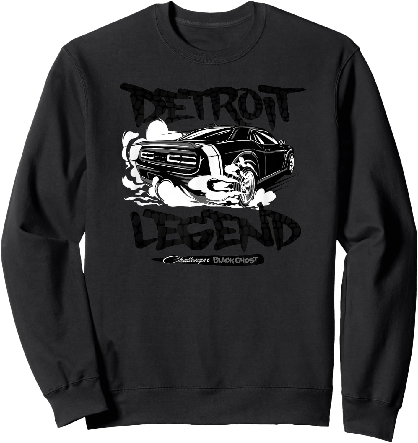 Dodge Challenger Black Ghost, Legend of Detroit , grey, S Sweatshirt - Sweatshirt | Black