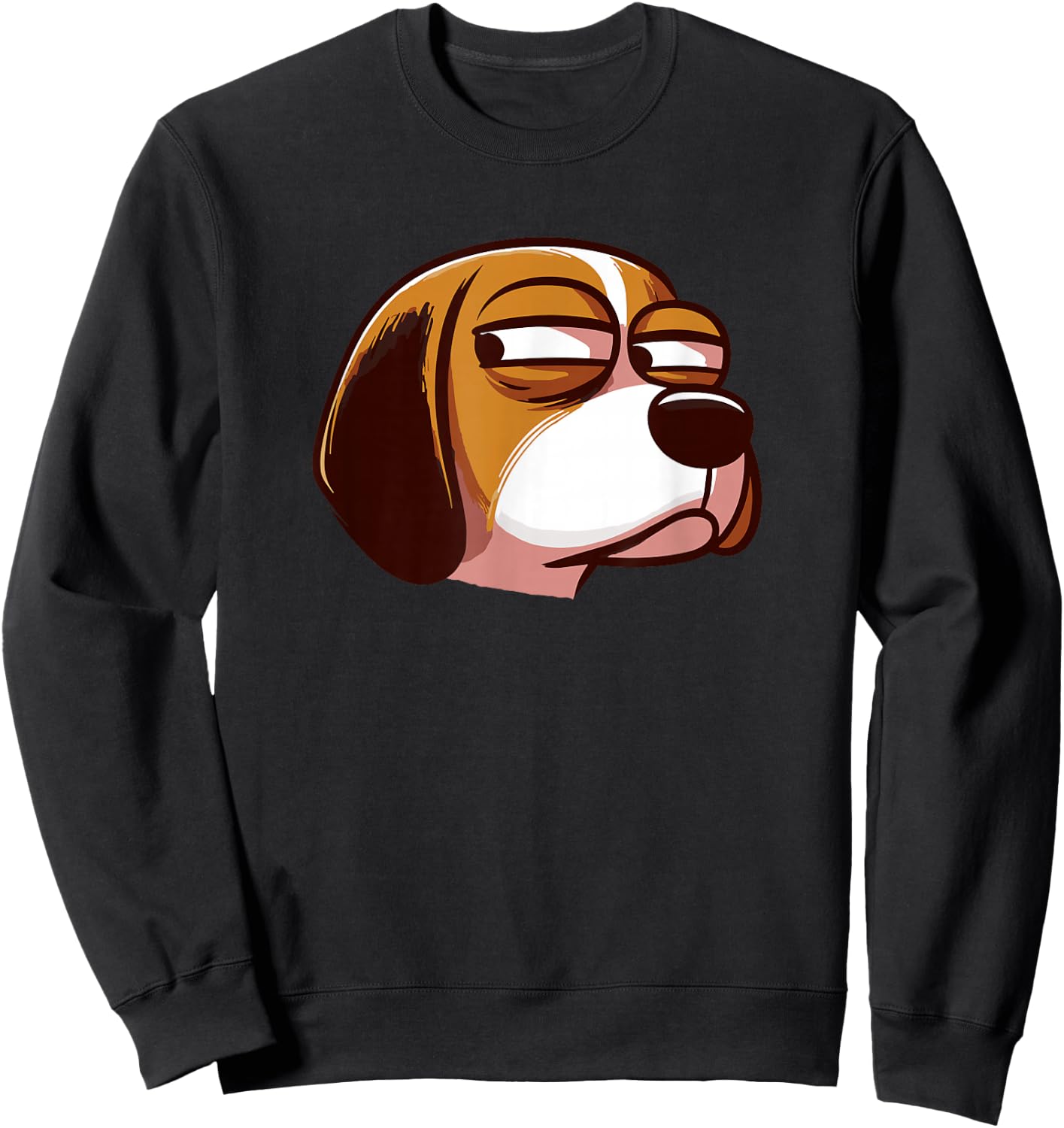 Side Eye Dog Meme Funny Dog Giving Side Eye Meme Lover Sweatshirt - Sweatshirt | Black