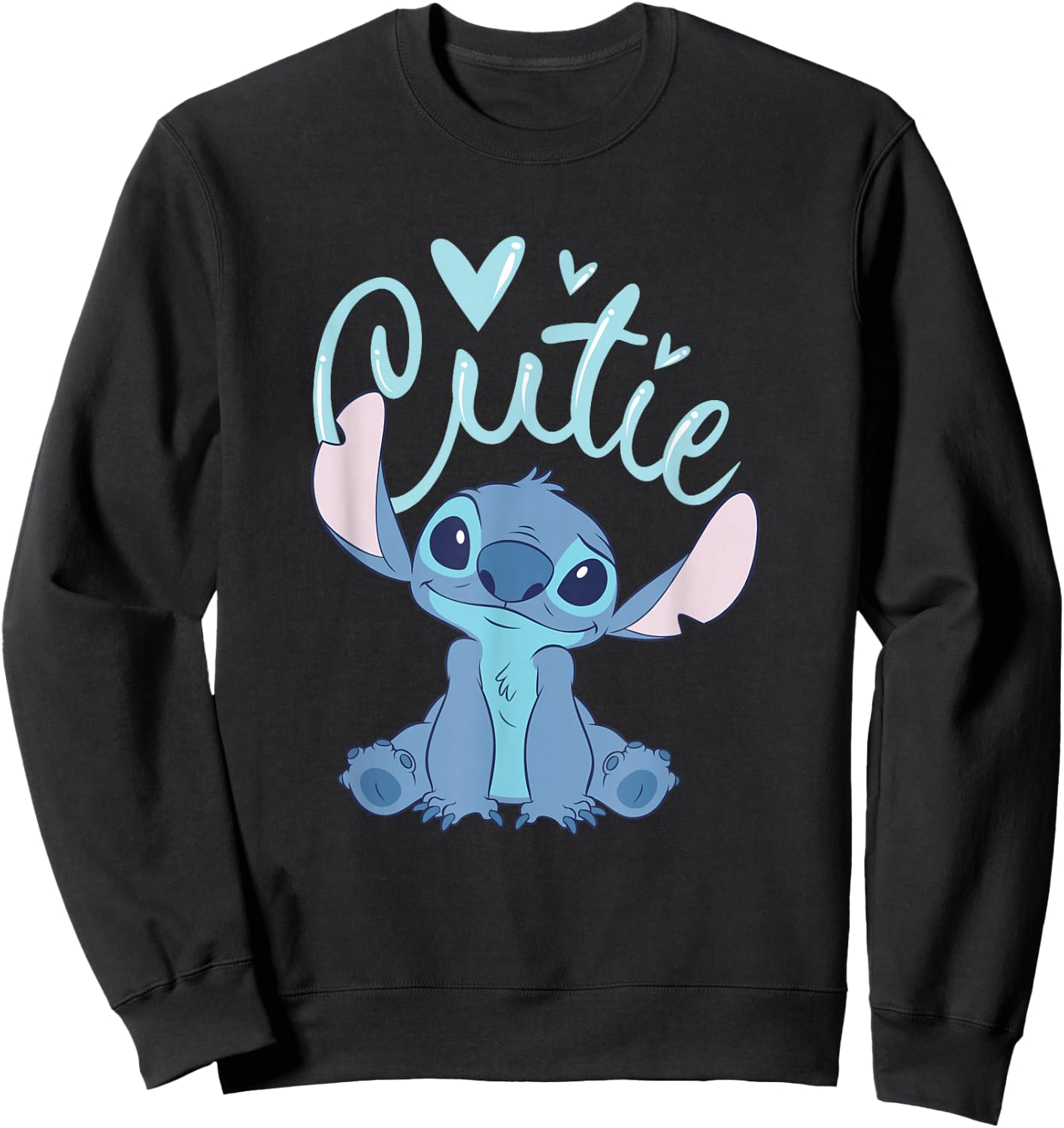 Disney Lilo and Stitch Cutie Pastel Heart Sweatshirt - Sweatshirt | Black