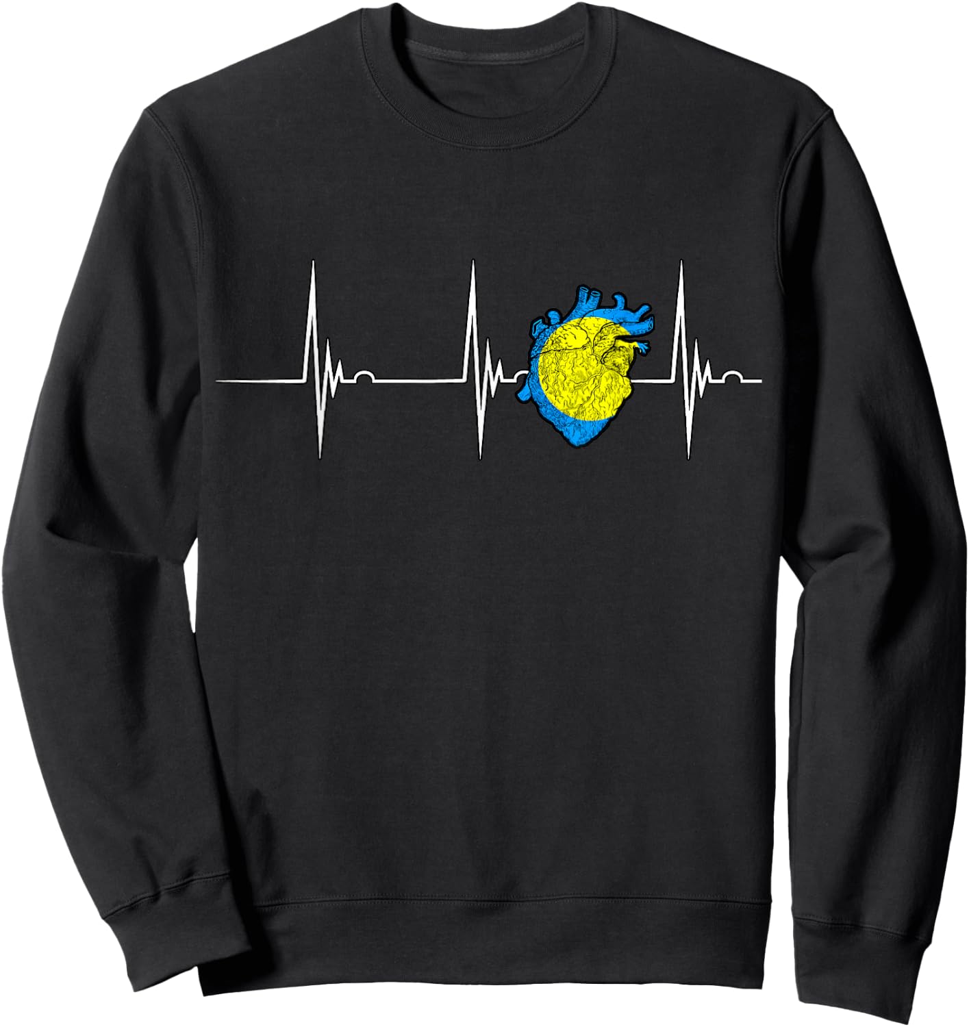 Palauan Pride Palauan Flag Heartbeat EKG Pulse Heart Palau Sweatshirt - Sweatshirt | Black