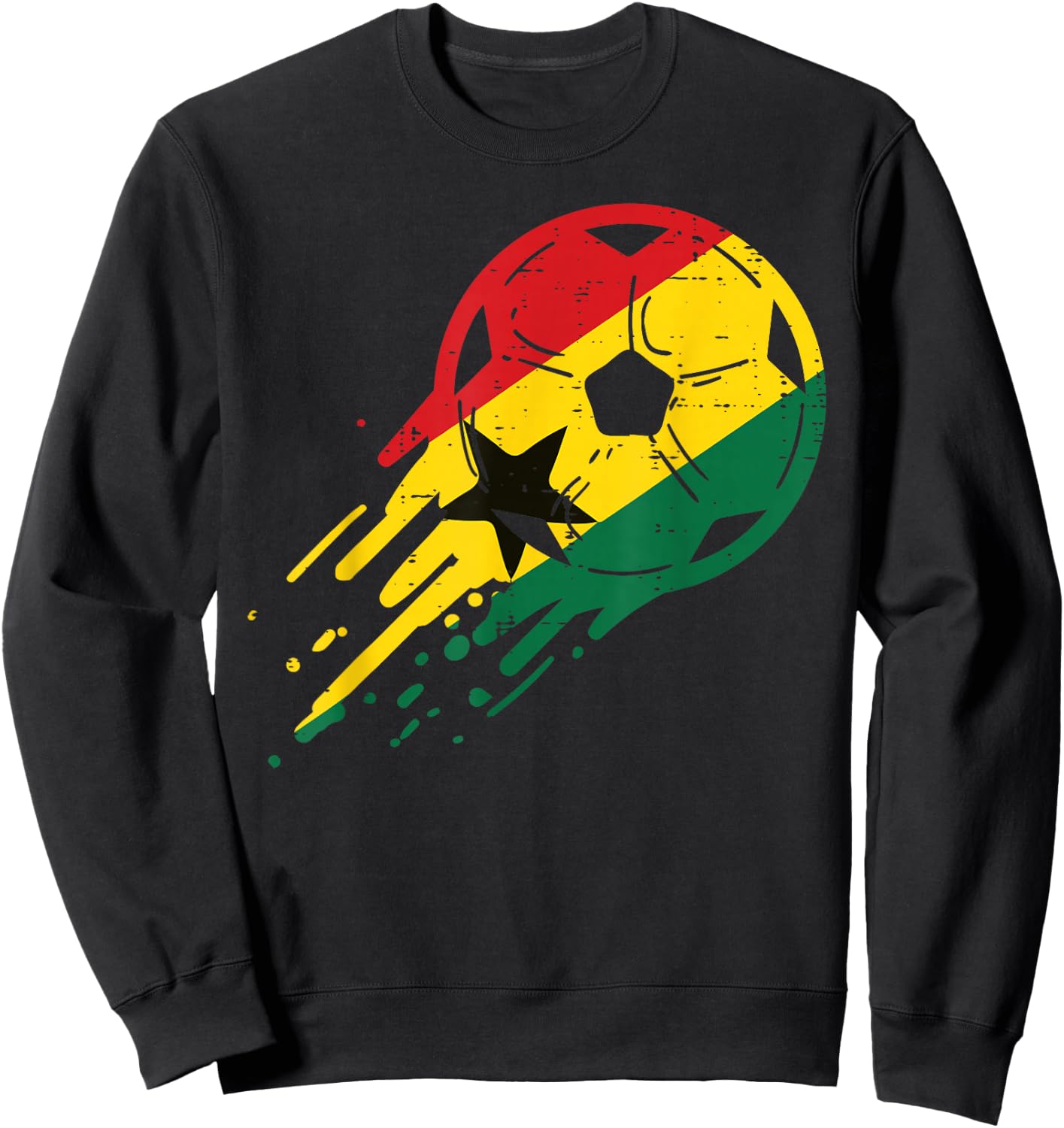 Ghana Soccer Ball Football Fan Men Women Boys Girls Kids Sweatshirt - Sweatshirt | Black