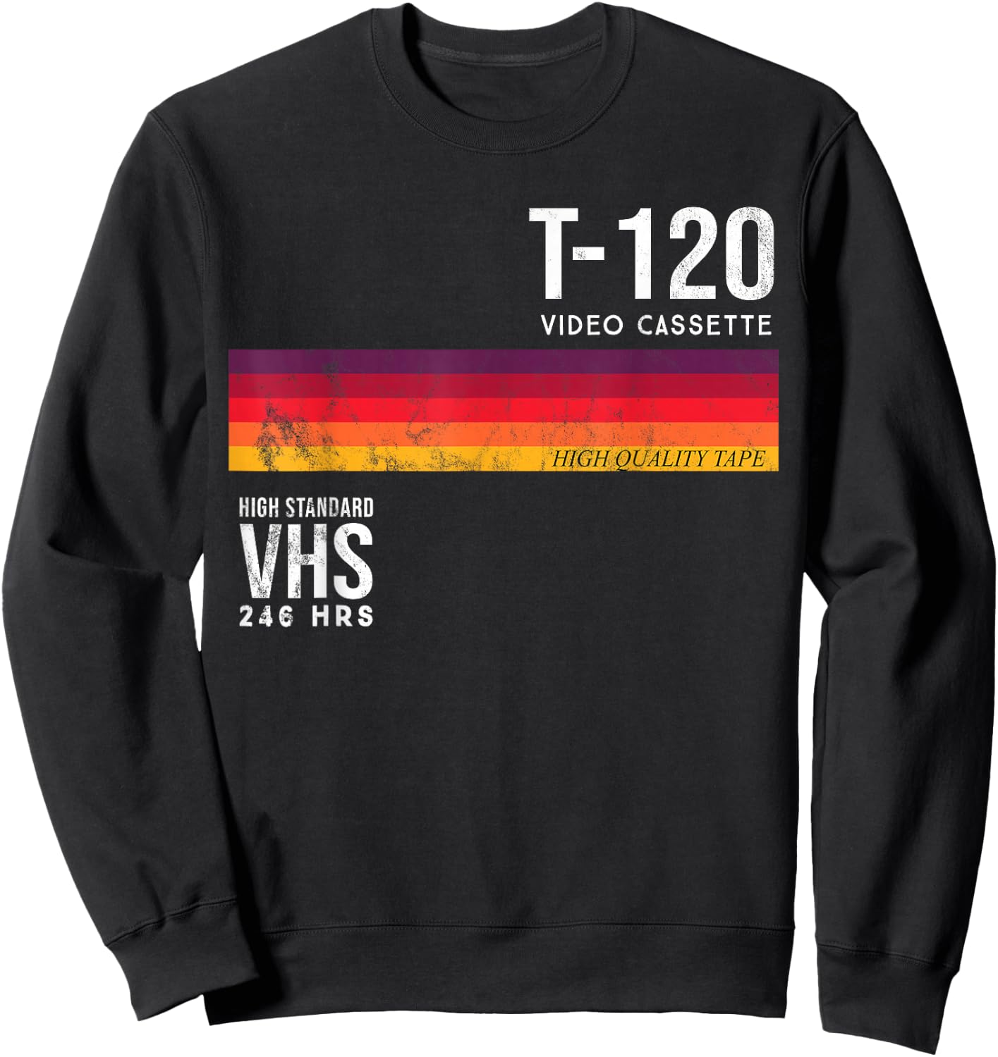 Vintage 80s Video Cassette Tape VHS , black Sweatshirt - Sweatshirt | Black