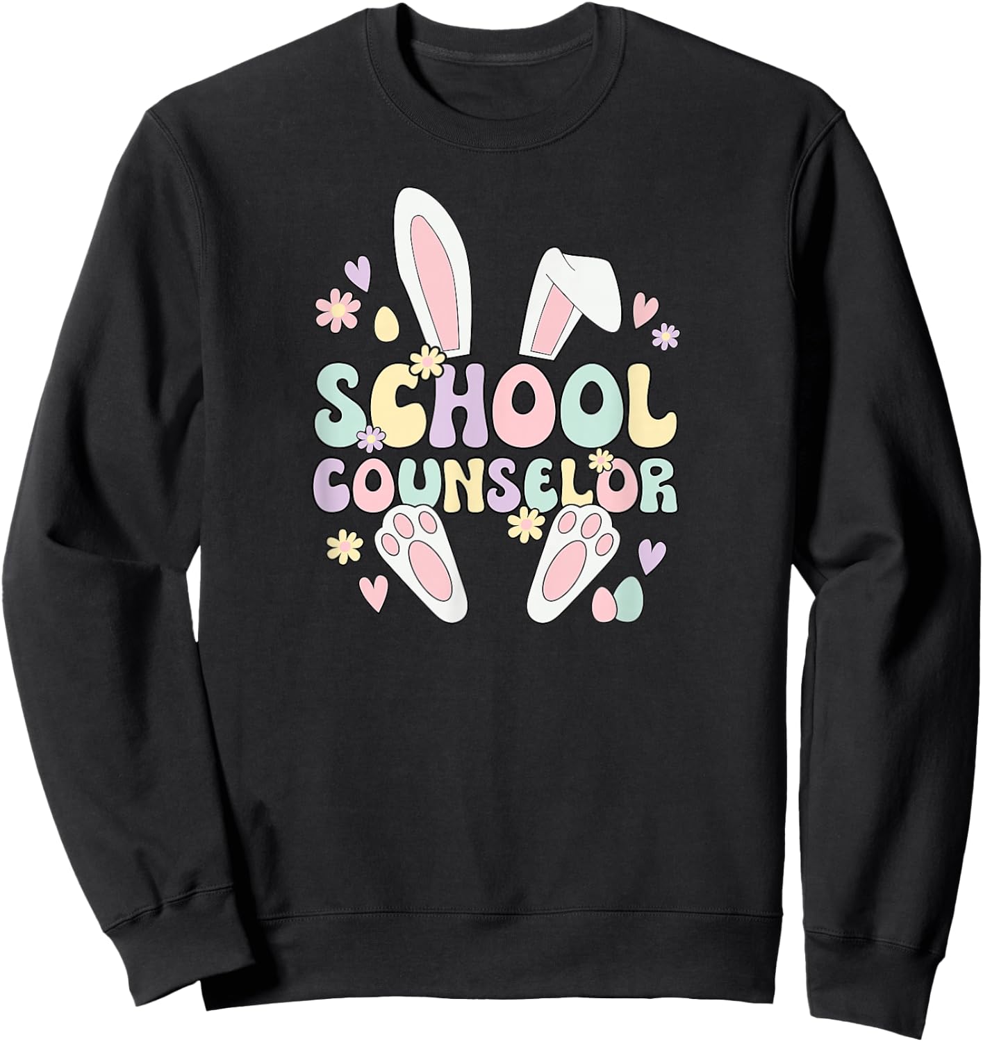 School Counselor Easter Bunny School Counseling Easter Day Sweatshirt - Sweatshirt | Black