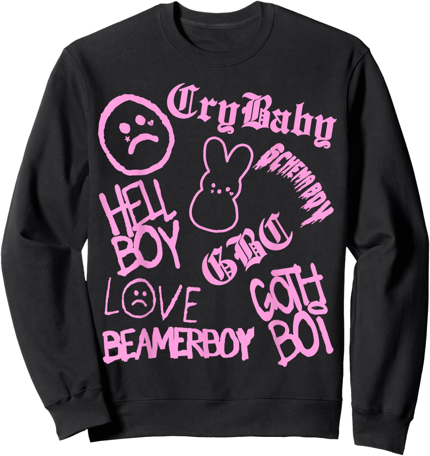 Lil Emo Rap Goth Peep Hip Hop Tattoo Sweatshirt - Sweatshirt | Black