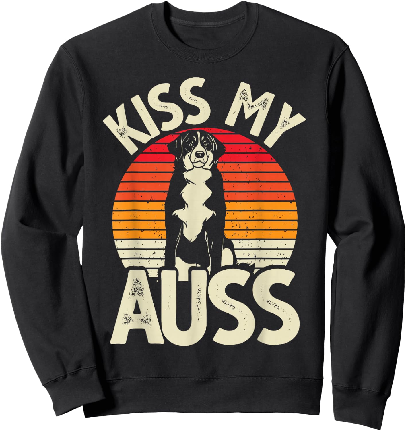 Kiss My Auss Australian Shepherd Aussie Sweatshirt - Sweatshirt | Black