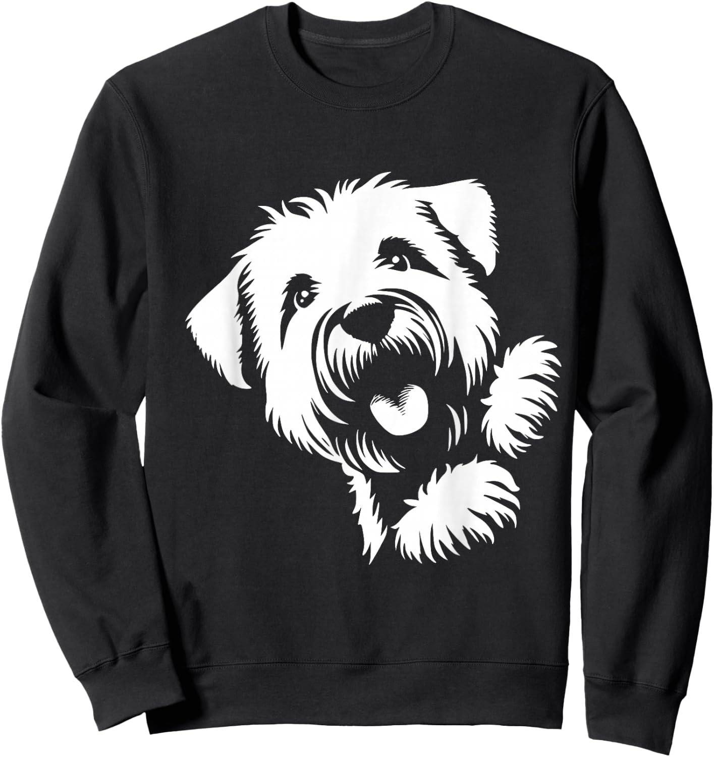 Soft Coated Wheaten Terrier Peeking Dog Graphic Design , Small, Black Sweatshirt - Sweatshirt | Black