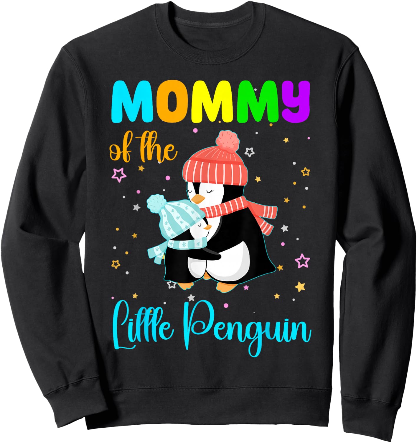 Mommy Of Little Penguin Birthday Family Matching Sweatshirt - Sweatshirt | Black
