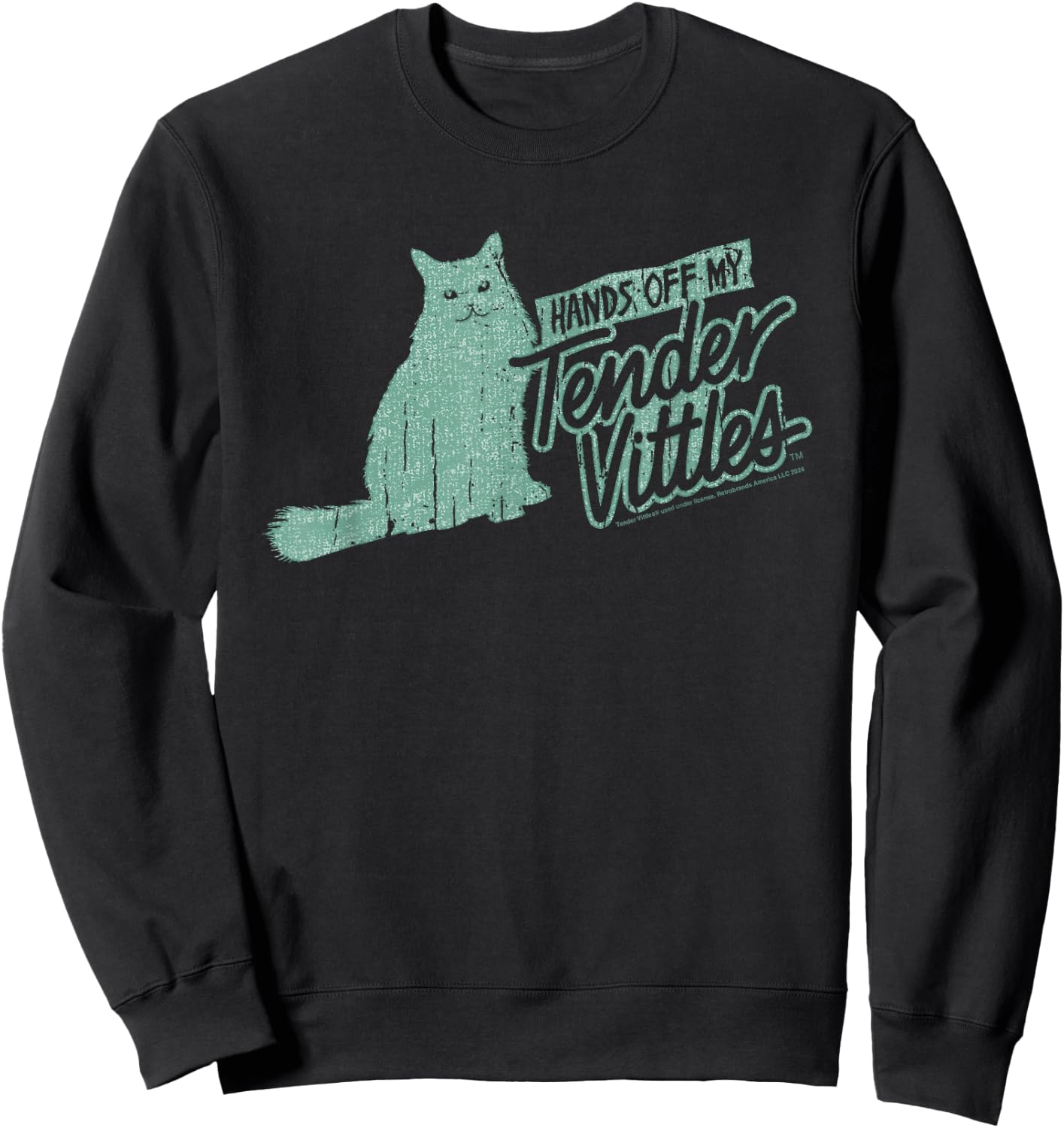 Hands Off My Tender Vittles Retro Cat Food Men Women Kids Sweatshirt - Sweatshirt | Black