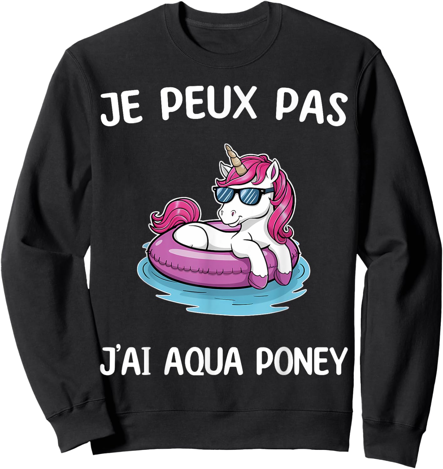 I Can't Have Aqua Pony , Black, S Sweatshirt - Sweatshirt | Black