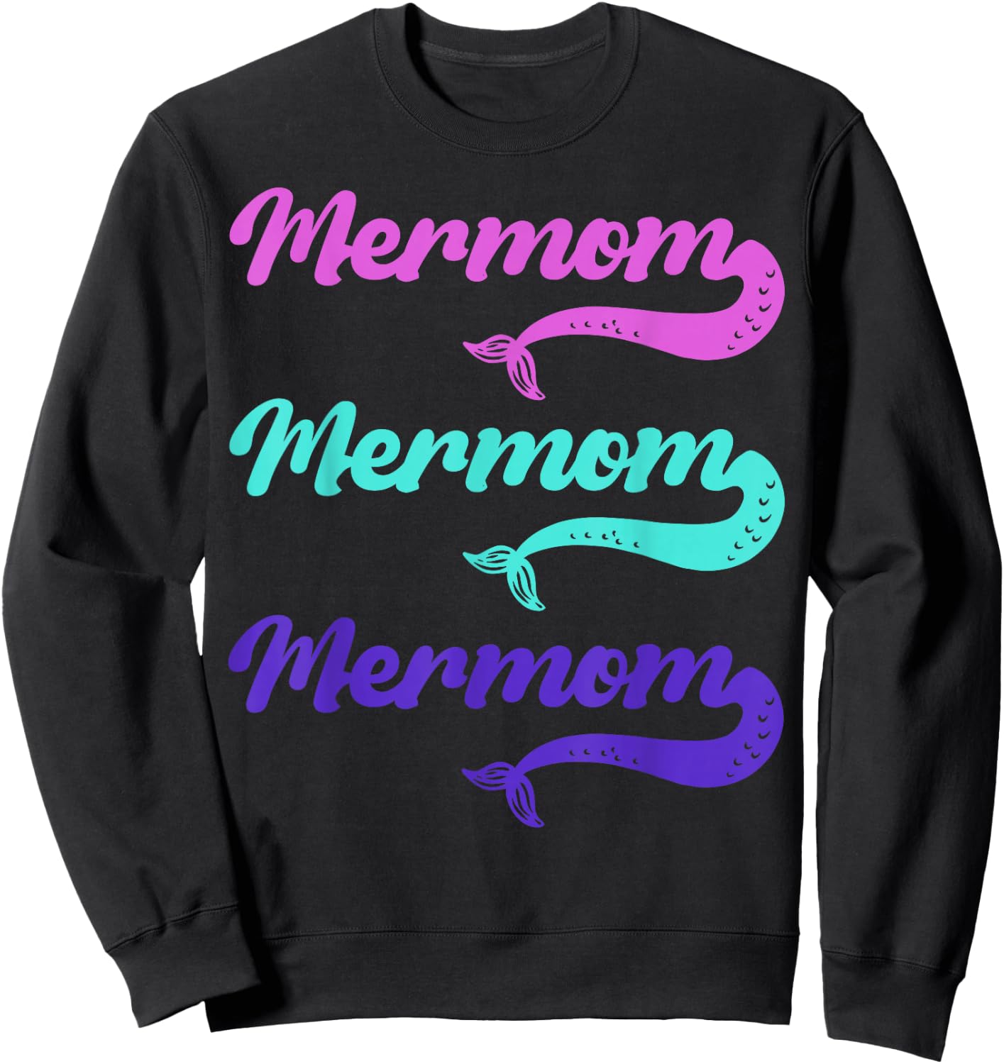 Mermaid Tail Mermom Sea Sweatshirt - Sweatshirt | Black