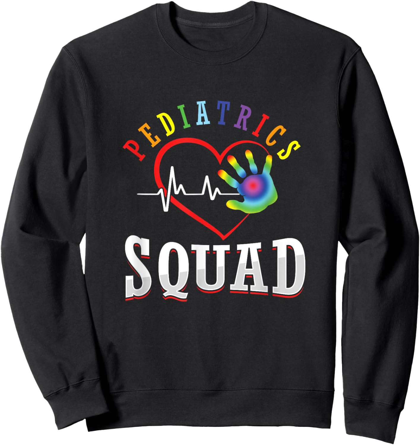 Pediatrics Kader Pediatric Doctor Nurse Paediatrician Pulse Sweatshirt - Sweatshirt | Black
