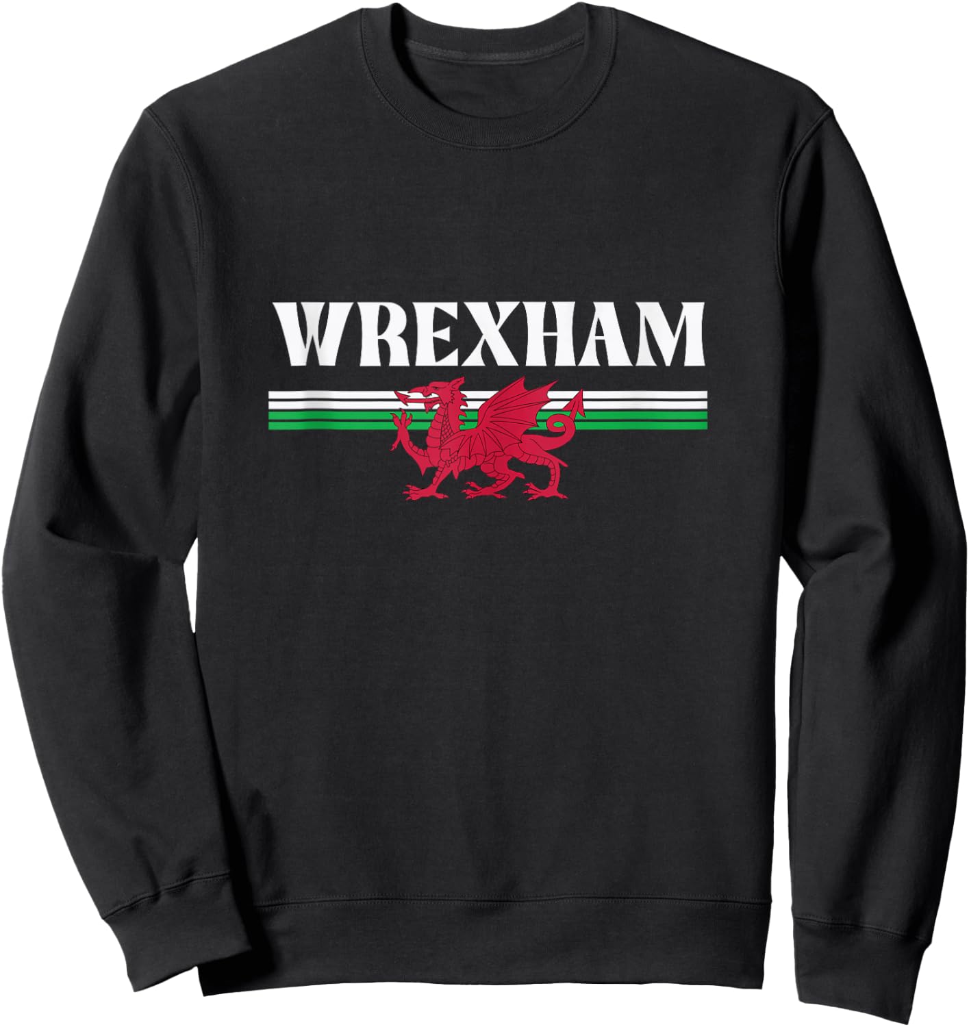 Wrexham Wales Flag Emblem, Wrexham Wales Sweatshirt - Sweatshirt | Black