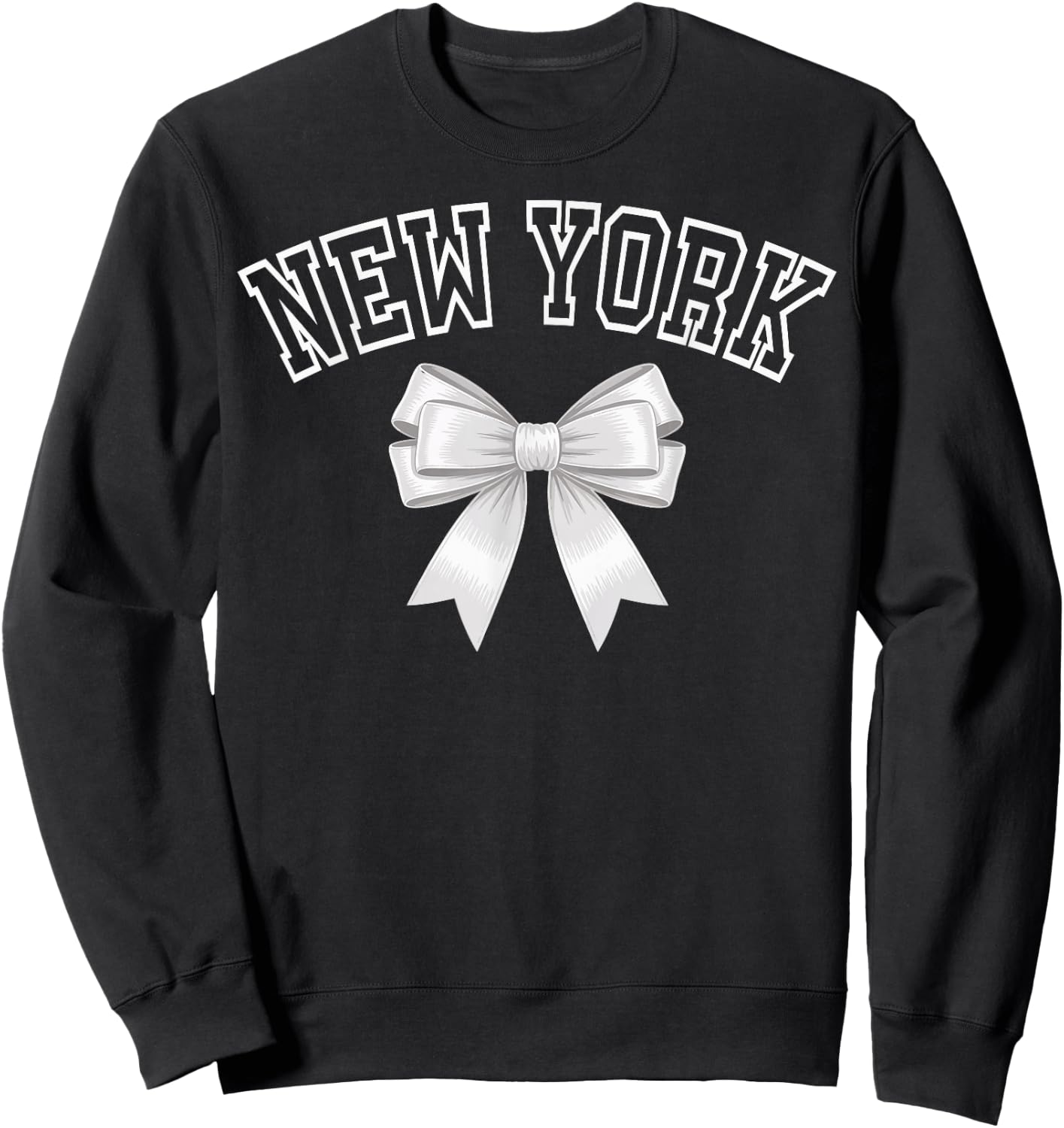 NEW YORK Coquette Bow Hometown Pride Girls Sweatshirt - Sweatshirt | Black