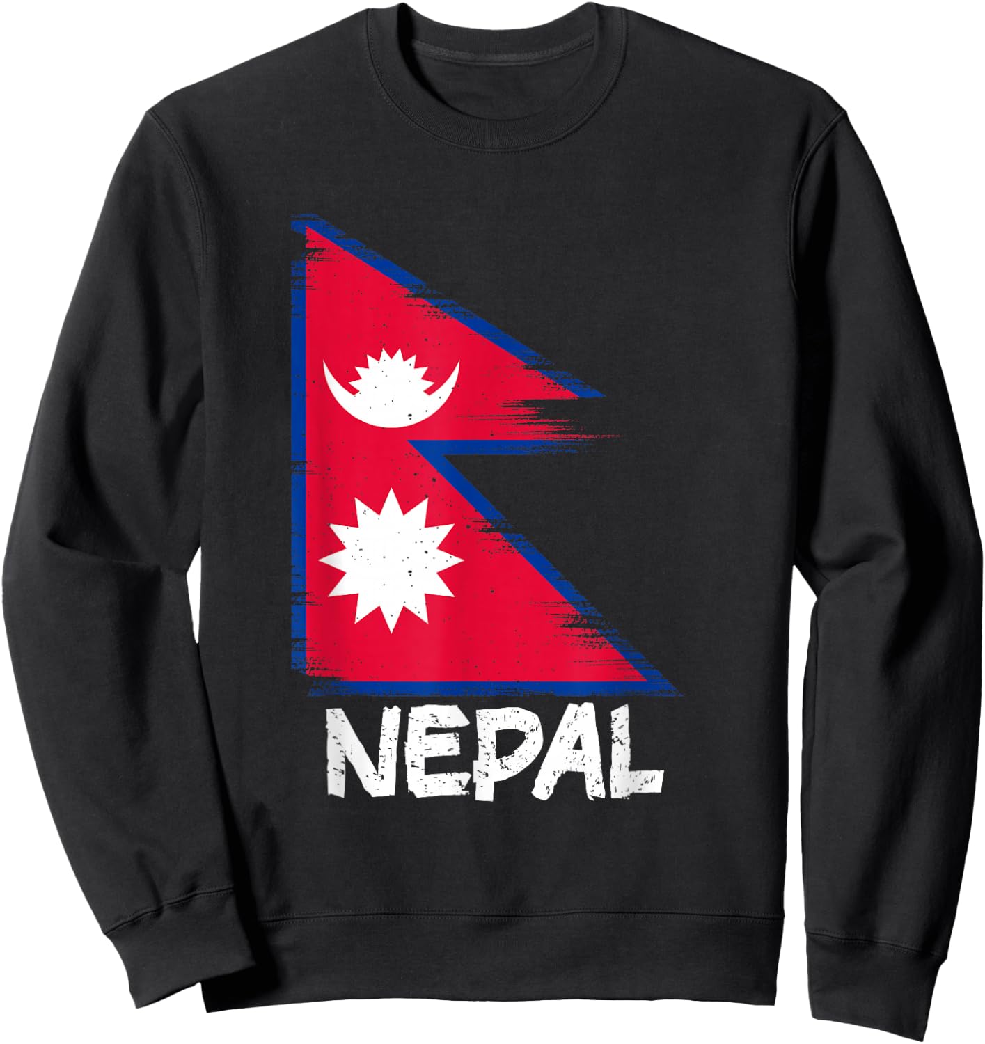 Nepal Flag Sweatshirt - Sweatshirt | Black