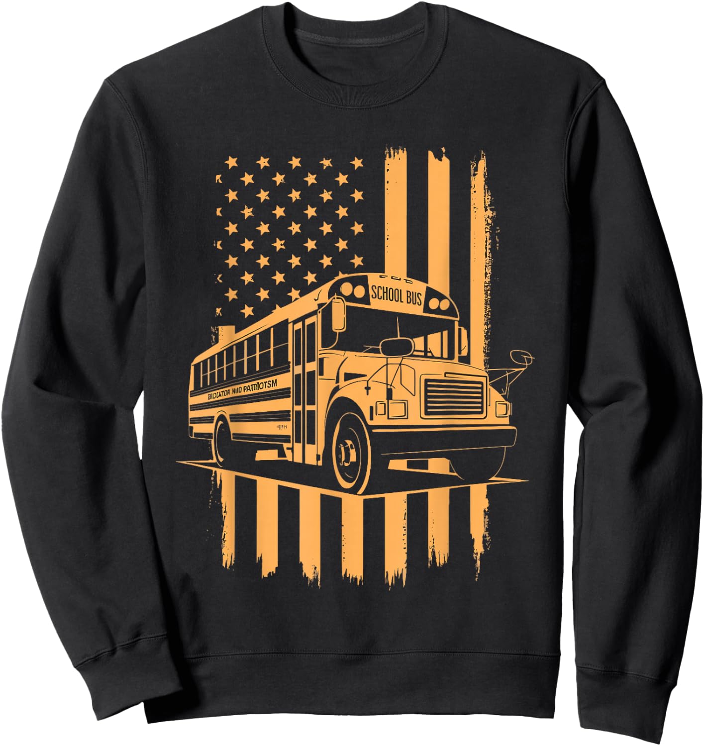 School Bus Driver USA Flag Sweatshirt - Sweatshirt | Black