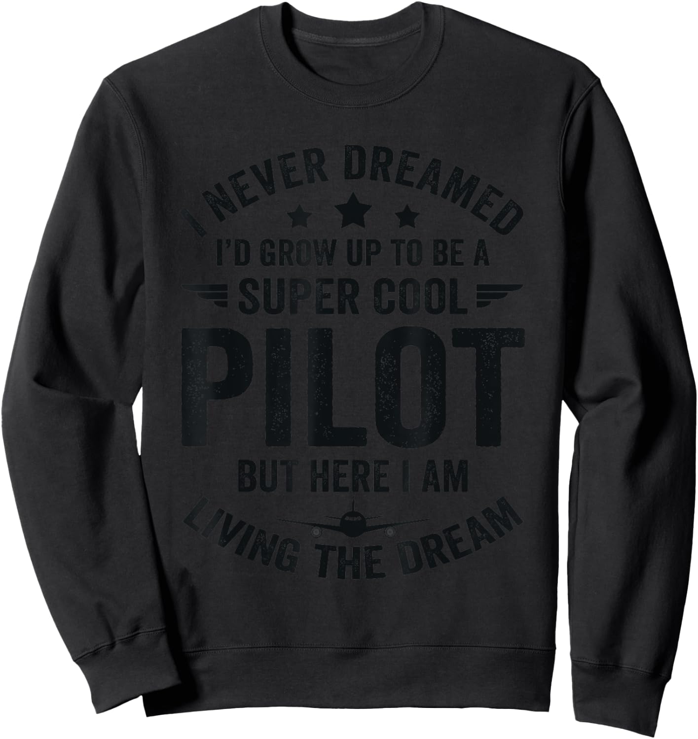 Funny Pilot Flying Aviation Airplane Cool Pilot Airplane Sweatshirt - Sweatshirt | Black