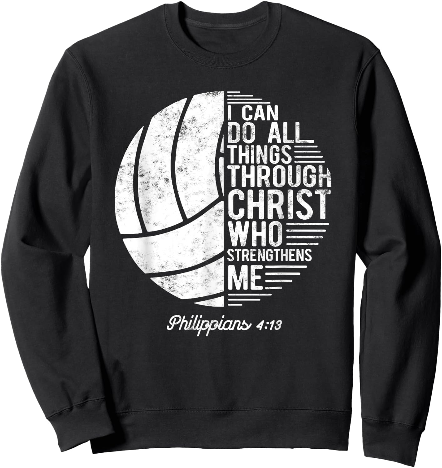 Christian Volleyball I Can Do All Things Philippians 4 13 Sweatshirt - Sweatshirt | Black