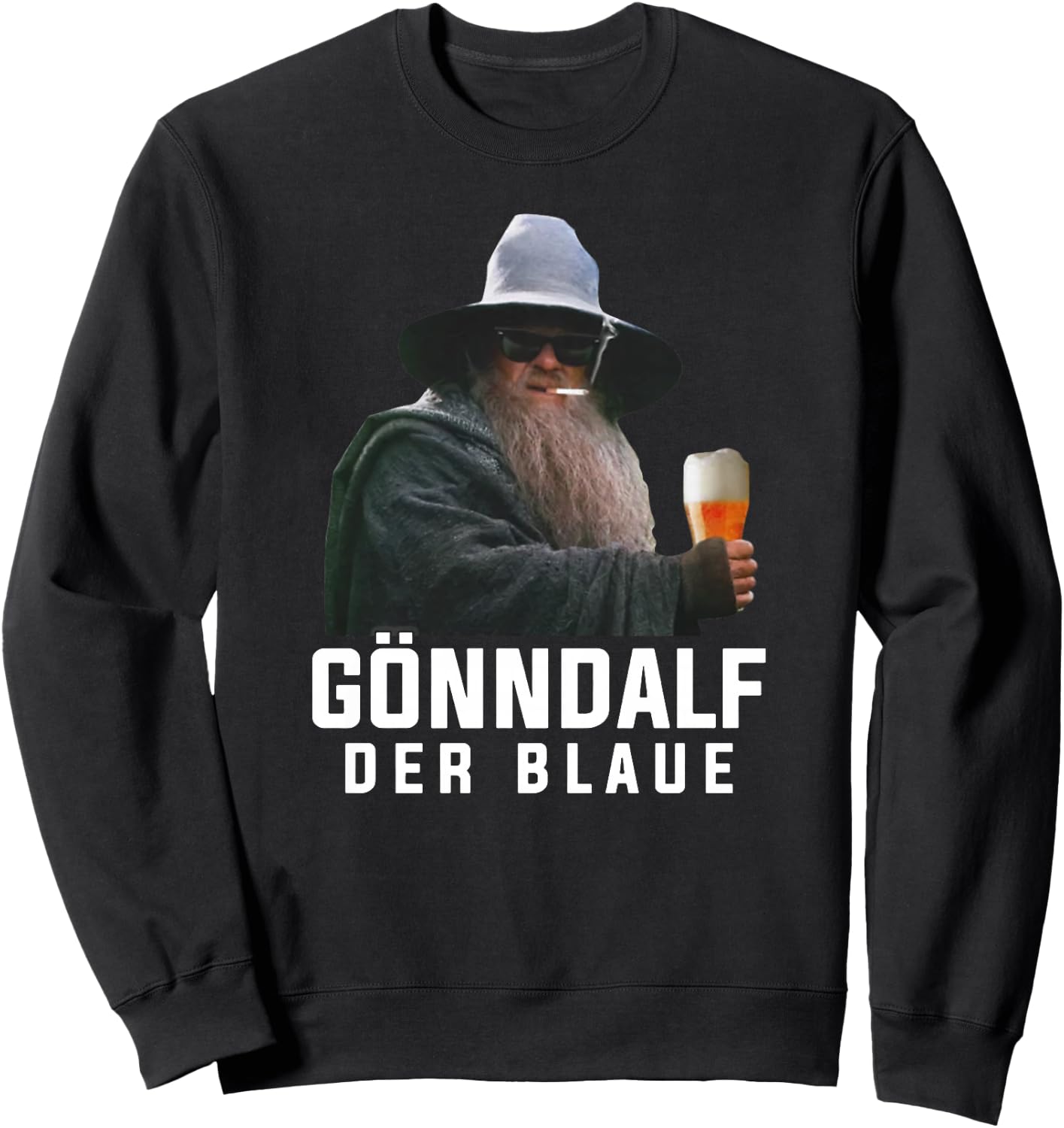 Gönndalf der Blaue Biertrinker Saufen Bier Beer Premium Sweatshirt - Sweatshirt | Black