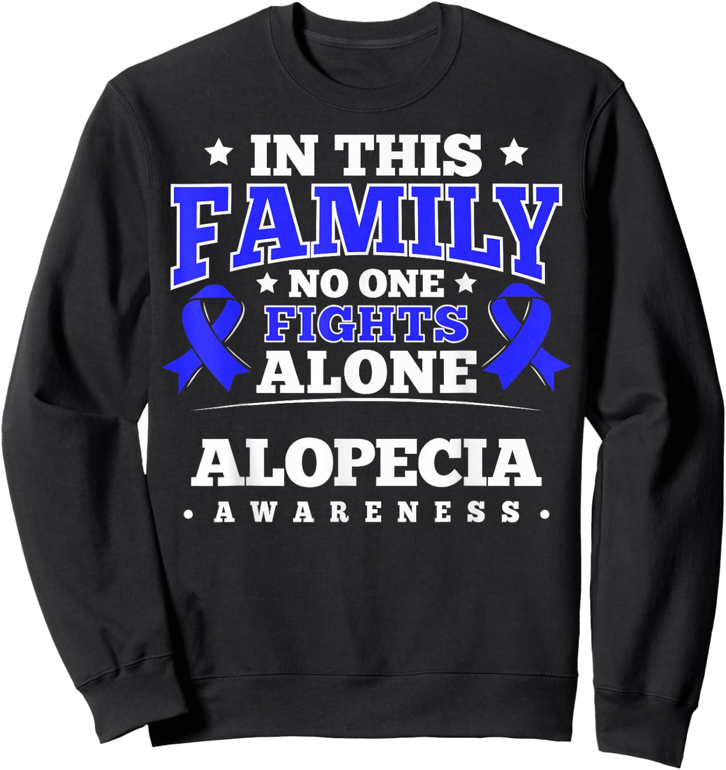 Hair Loss Awareness Ribbon Alopecia Areata Survivor Sweatshirt - Sweatshirt | Black