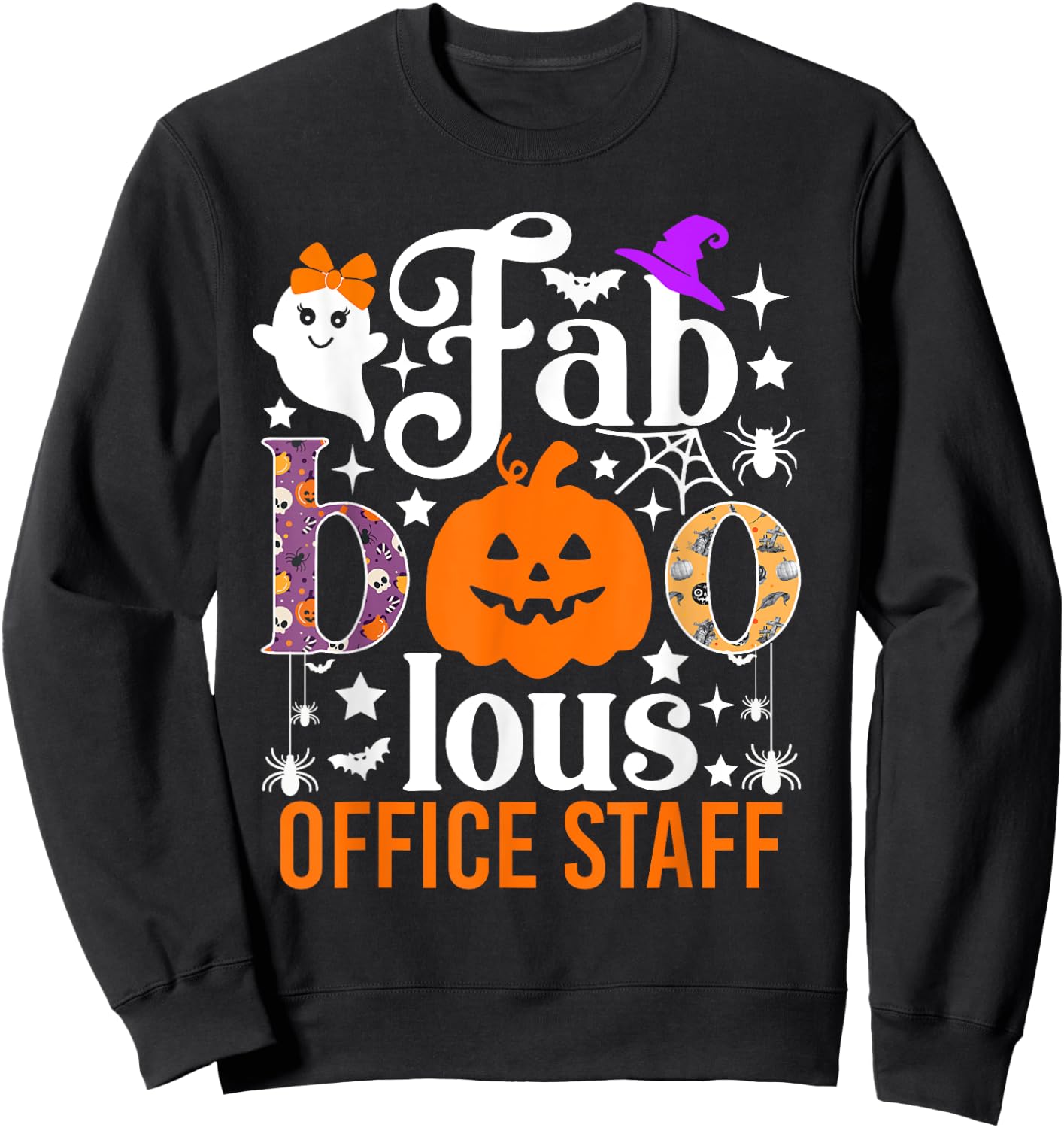 Fab Boo Lous Office Staff Shirt Funny Halloween Costume Sweatshirt - Sweatshirt | Black