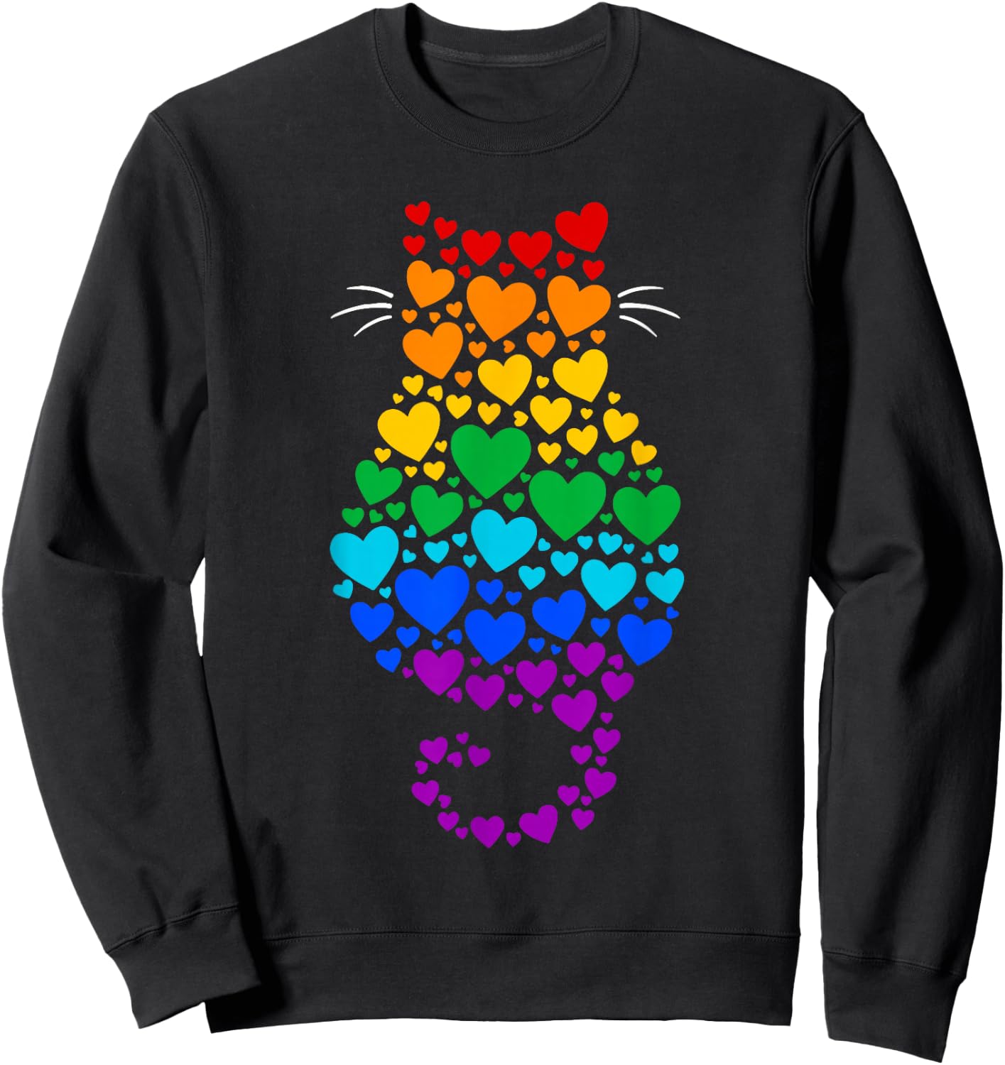 Cat LGBTQ Pride Month Sweatshirt - Sweatshirt | Black