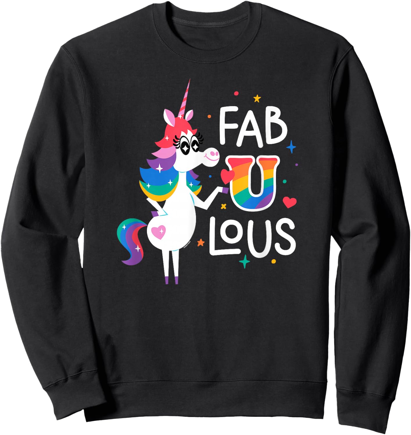 Disney & Pixar’s Inside Out Rainbow Unicorn Fab U Lous Pride Sweatshirt - Sweatshirt | Black