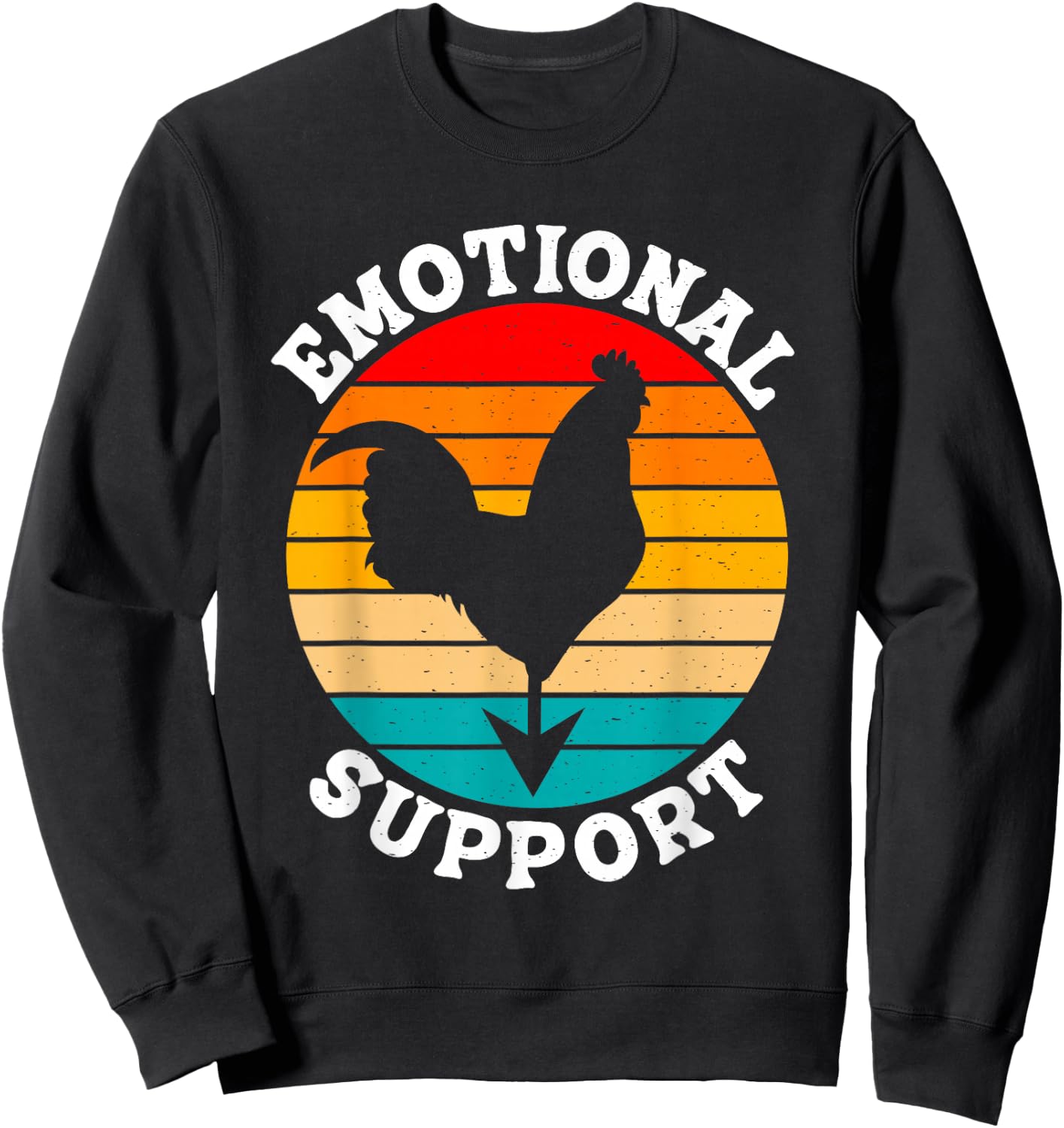 Retro Chicken Emotional Support Cock Fanny Vintage Sweatshirt - Sweatshirt | Black