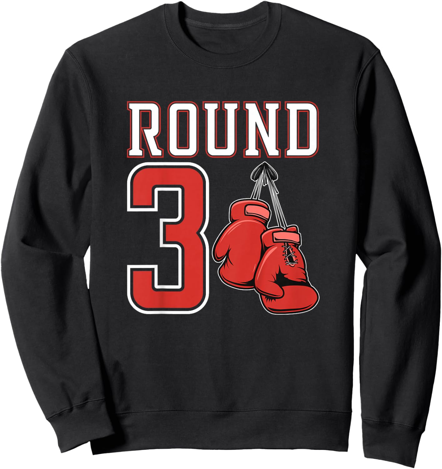 Kids 3rd Birthday Boxing Boy 3 Year Old Boxer Bday Party Sweatshirt - Sweatshirt | Black