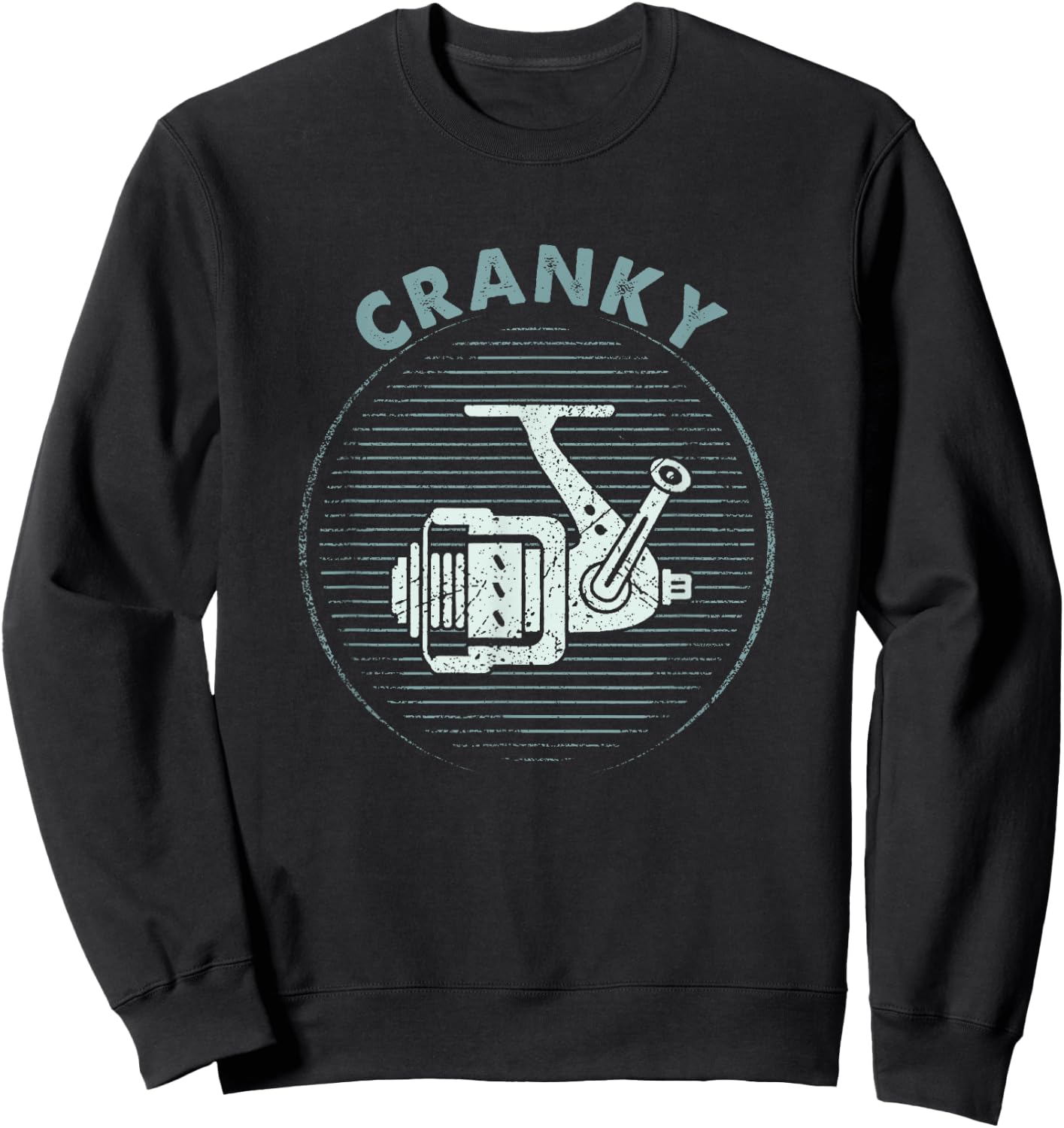 Funny Fishing , Cranky Fishing Reel Sweatshirt - Sweatshirt | Black