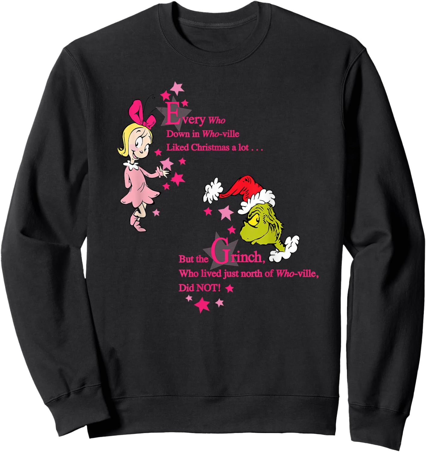 Dr. Seuss Every Who Down in Who-ville Short Sleeve Sweatshirt - Sweatshirt | Black
