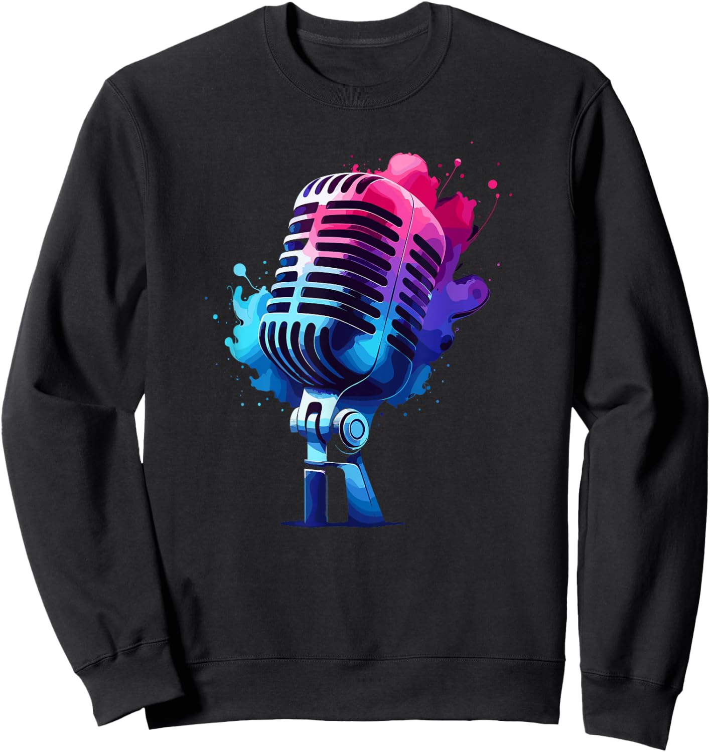 Microphone Mic Singer Podcast Animator Sweatshirt - Sweatshirt | Black