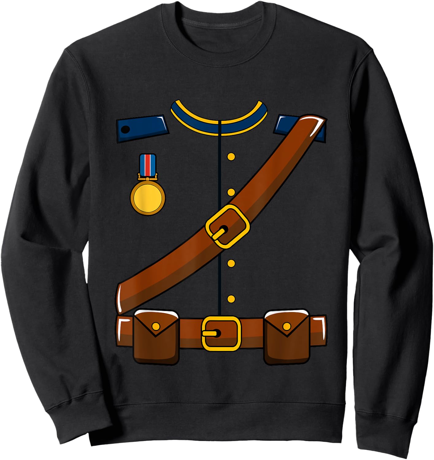 Adult Kids Halloween Union Soldier Costume Sweatshirt - Sweatshirt | Black