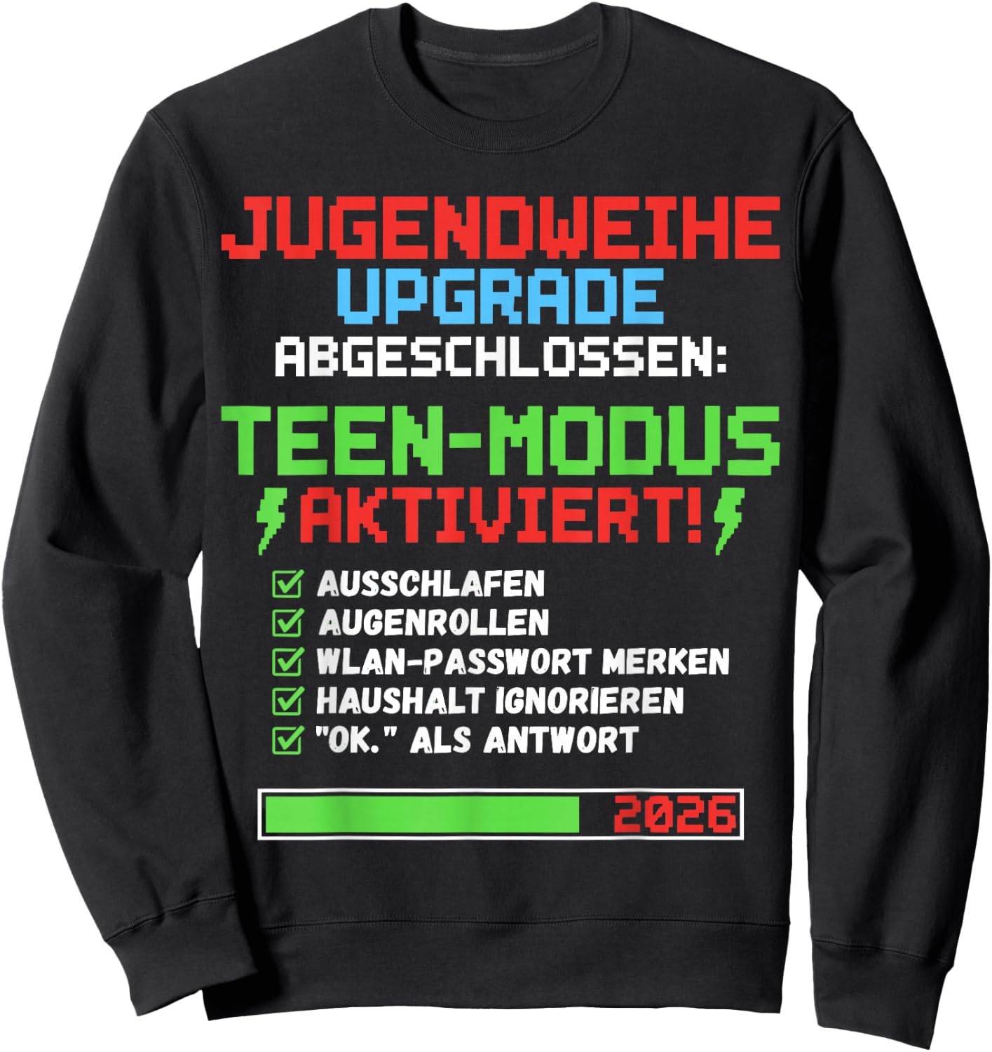 Jugendweihe 2026 Upgrade für Gamer Sweatshirt - Sweatshirt | Black