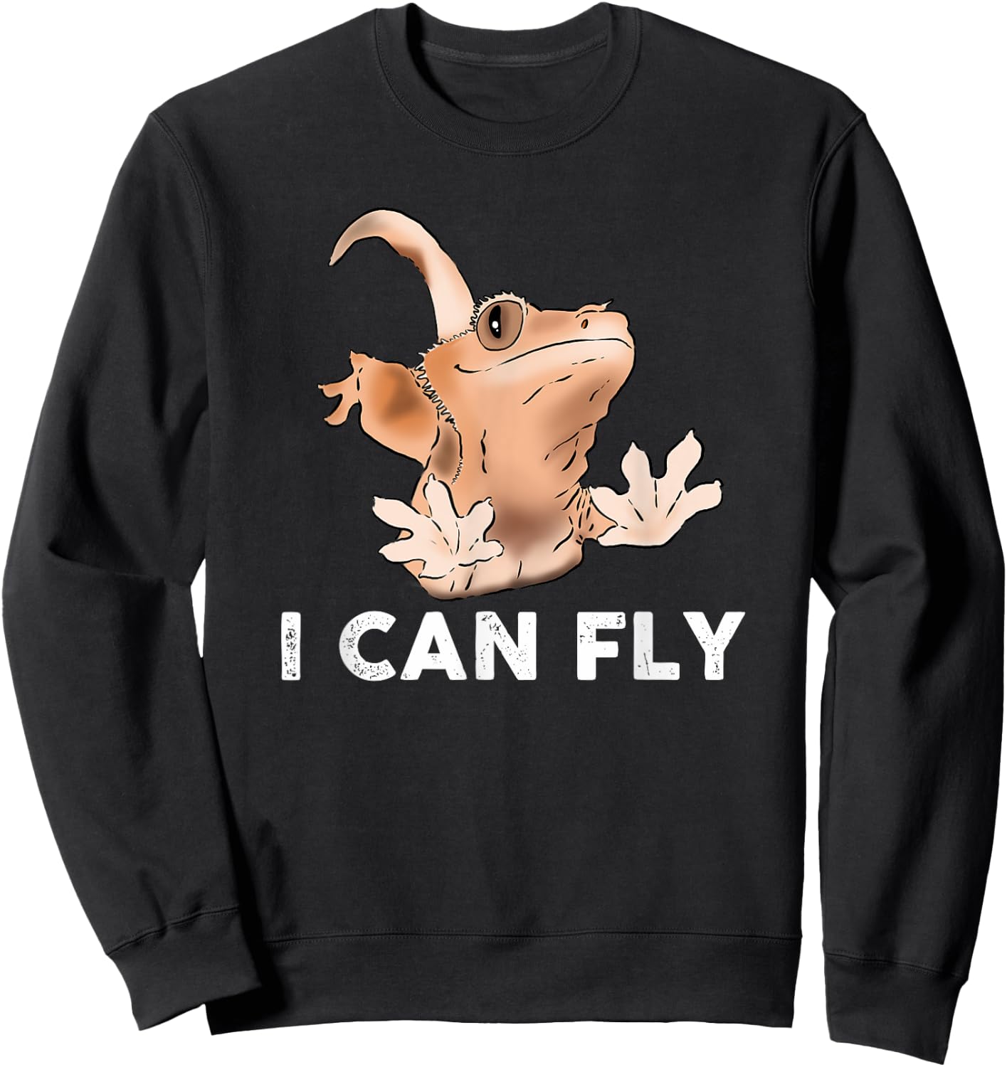 Funny Crested Gecko, Gecko Lover, Gecko Humor, Crestie Gift Sweatshirt - Sweatshirt | Black