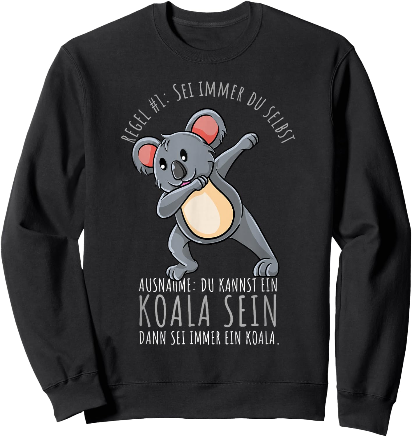 Sei Immer Du Selbst Mädchen Koala Sweatshirt - Sweatshirt | Black