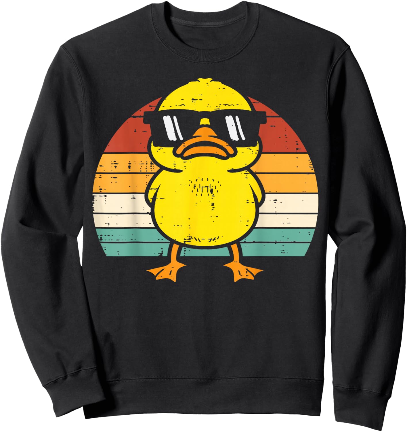 Rubber Duck Sunglasses Sunset Retro Duckling Men Women Kids Sweatshirt - Sweatshirt | Black