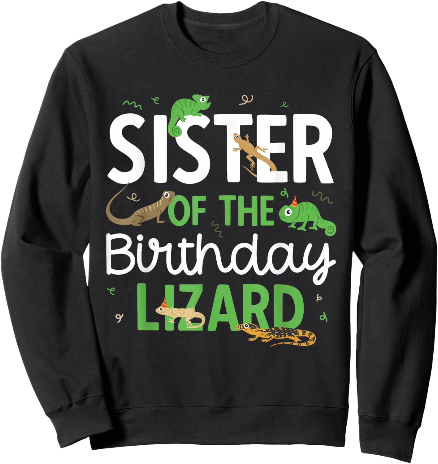 Children's Reptile Lizard Birthday Sweatshirt - Sweatshirt | Black