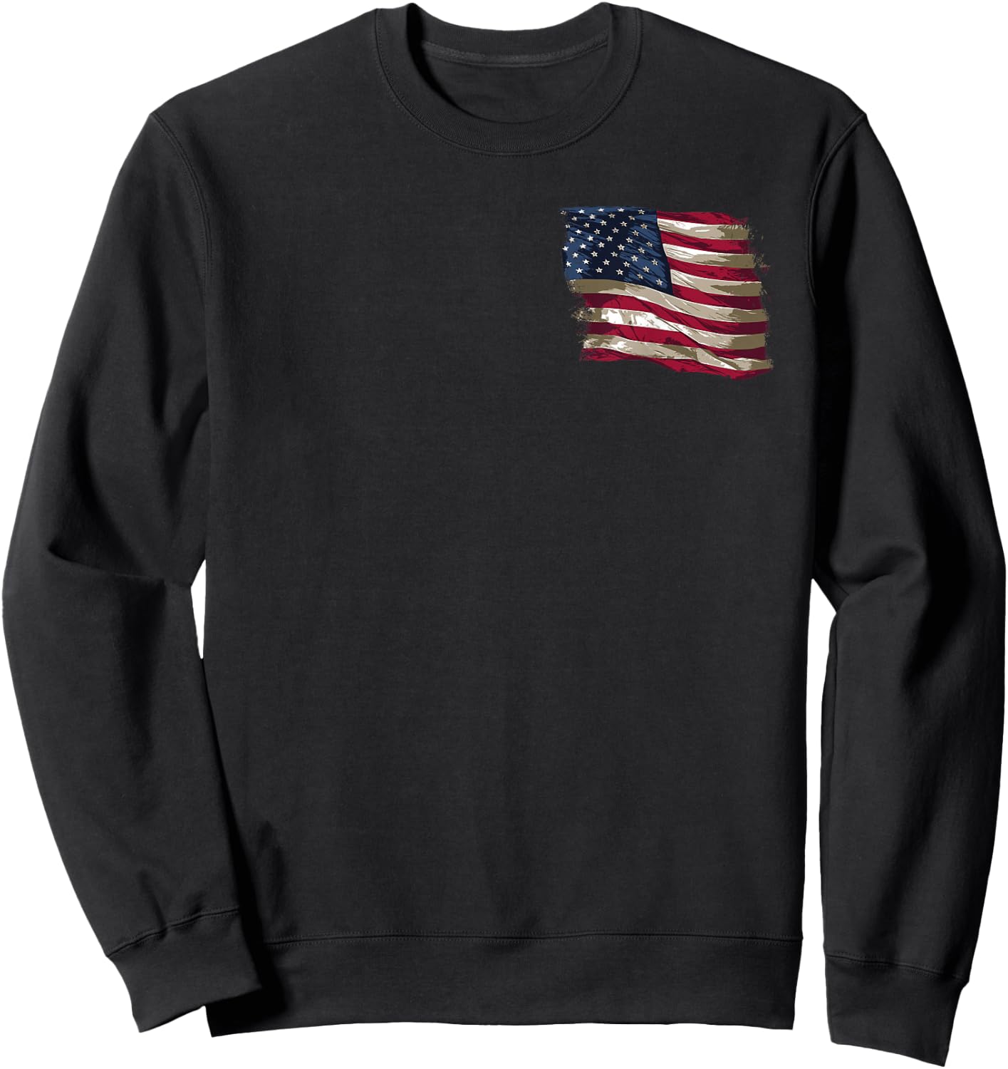 American Flag Front and Back Sweatshirt - Sweatshirt | Black
