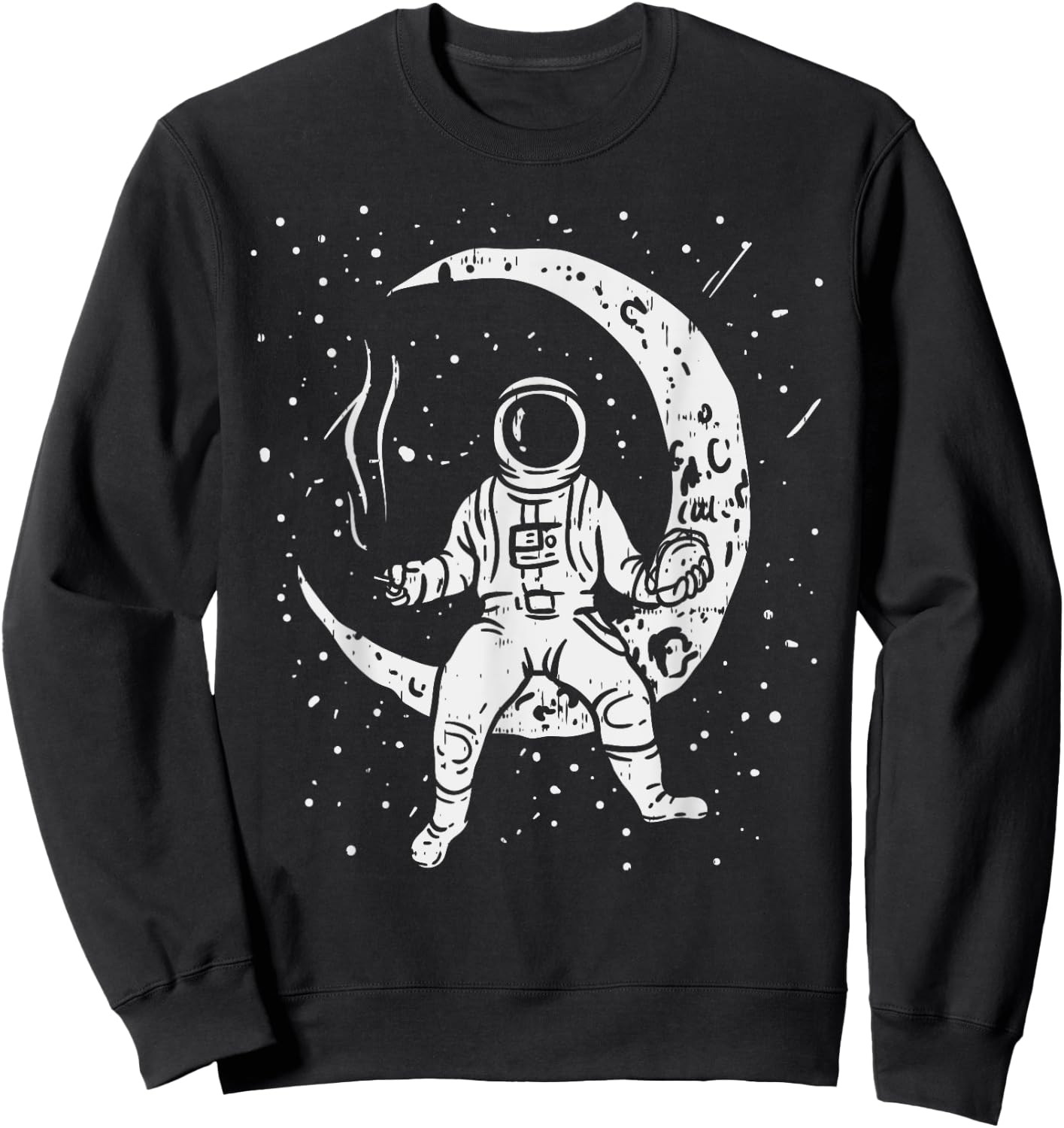 Funny Galaxy Astronaut Taco Joint Space Weed Stoner 420 Sweatshirt - Sweatshirt | Black