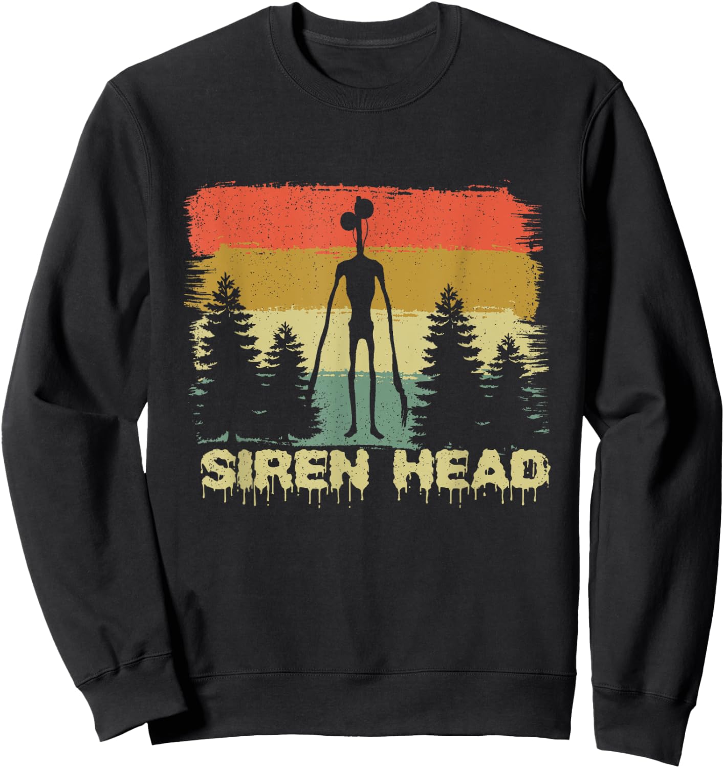 Monster Myth Siren Head Mysterious Creature Creepy Halloween Sweatshirt - Sweatshirt | Black