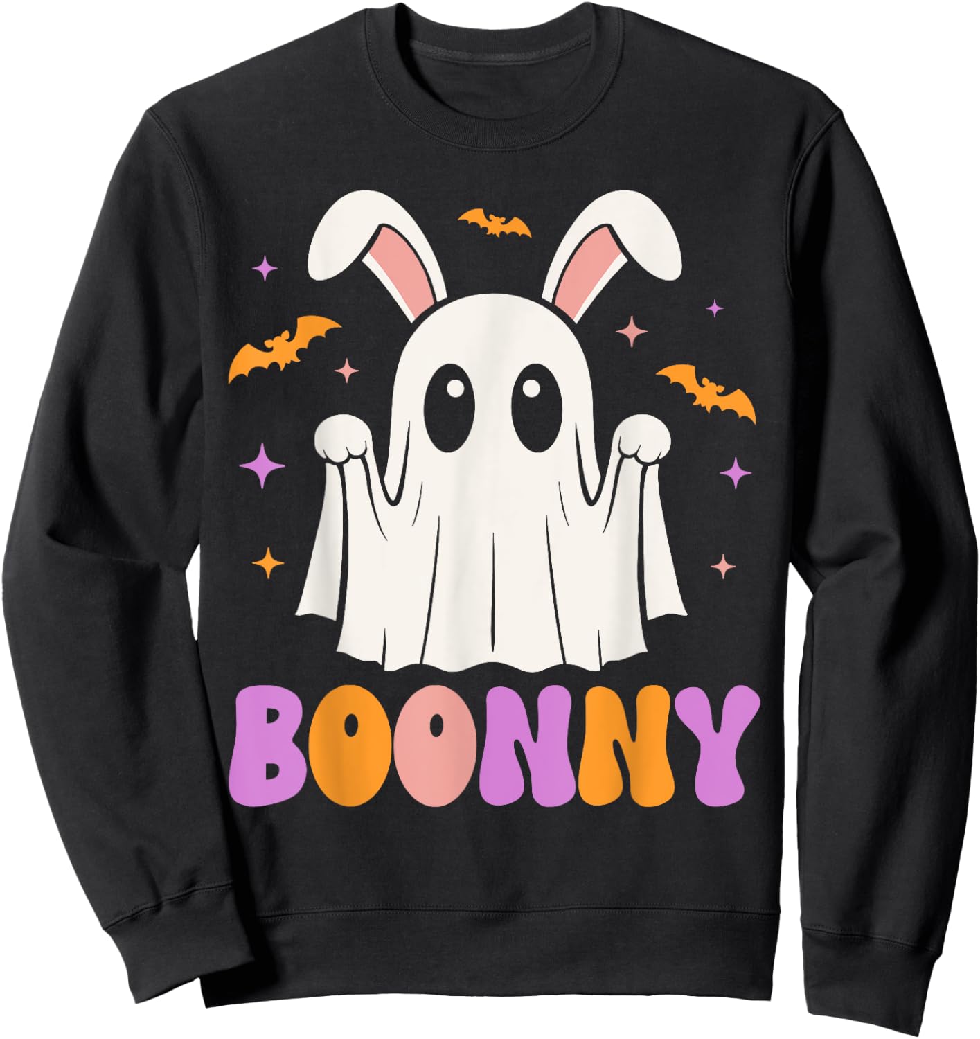Boonny, spooky bunny ghost pun, rabbit Halloween costume Sweatshirt - Sweatshirt | Black